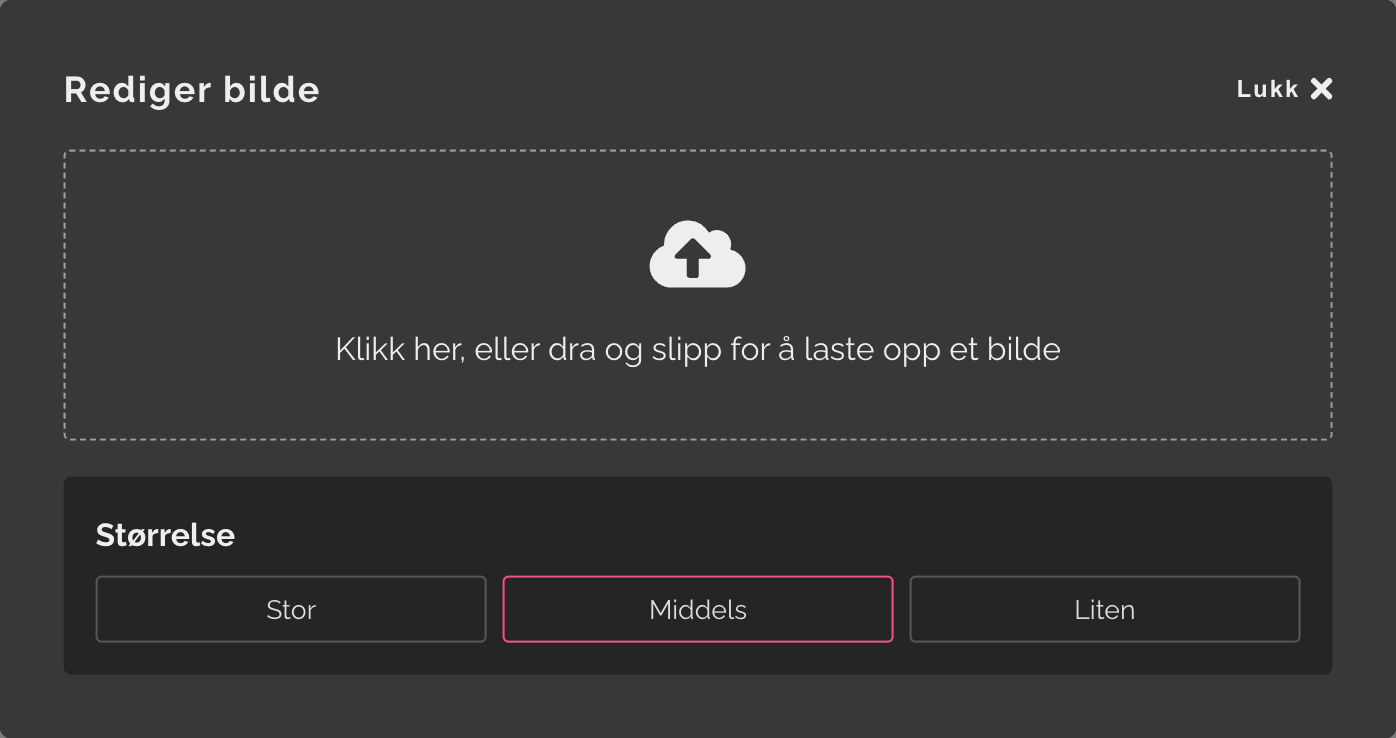 Dialogboks for opplasting av bilder