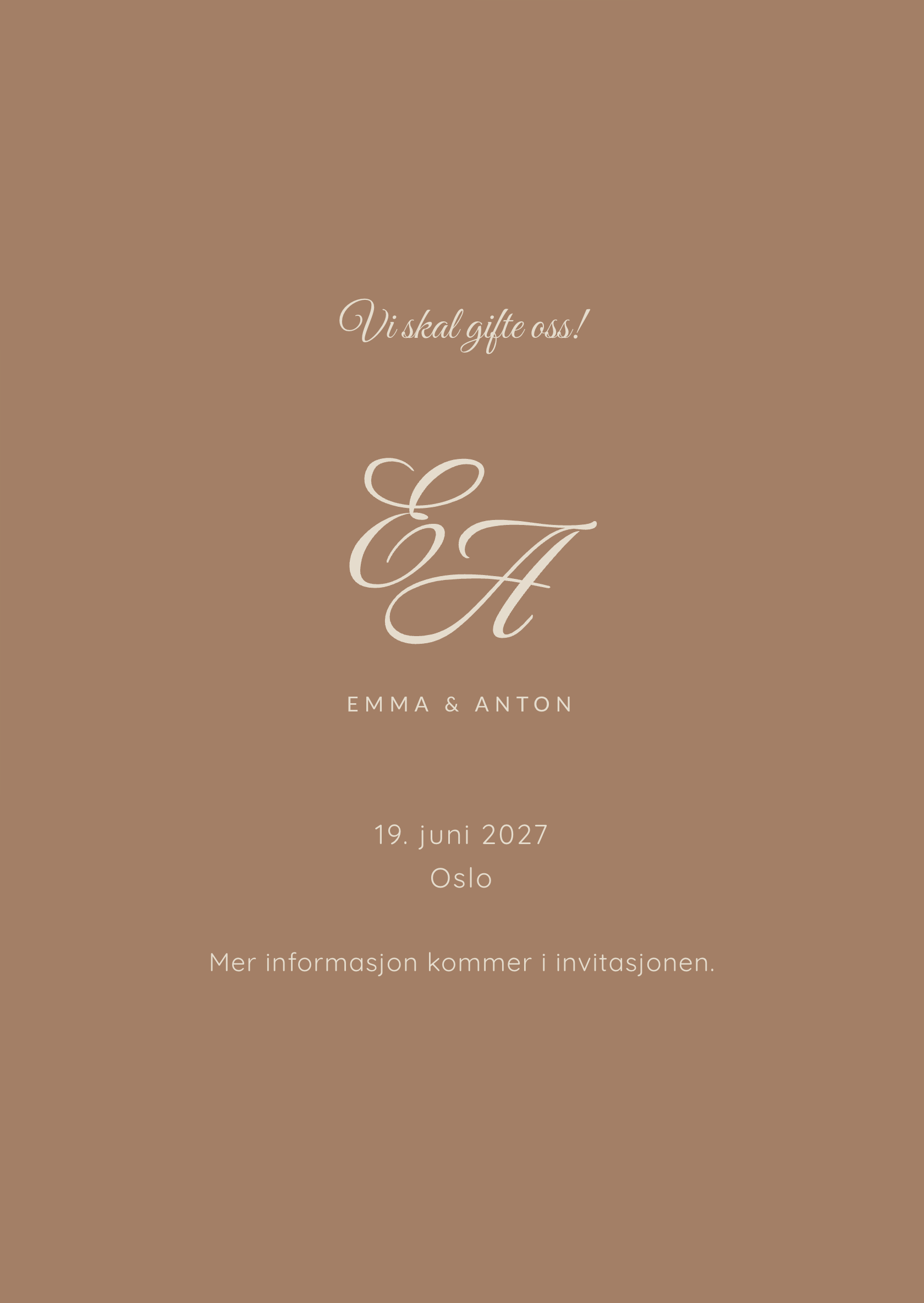 Digitalt save the date-kort – Siena