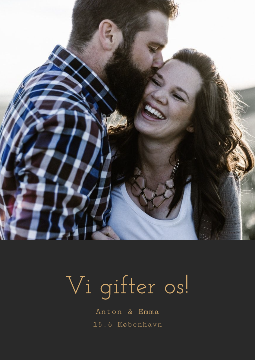 Eksempel på fysisk invitationskort