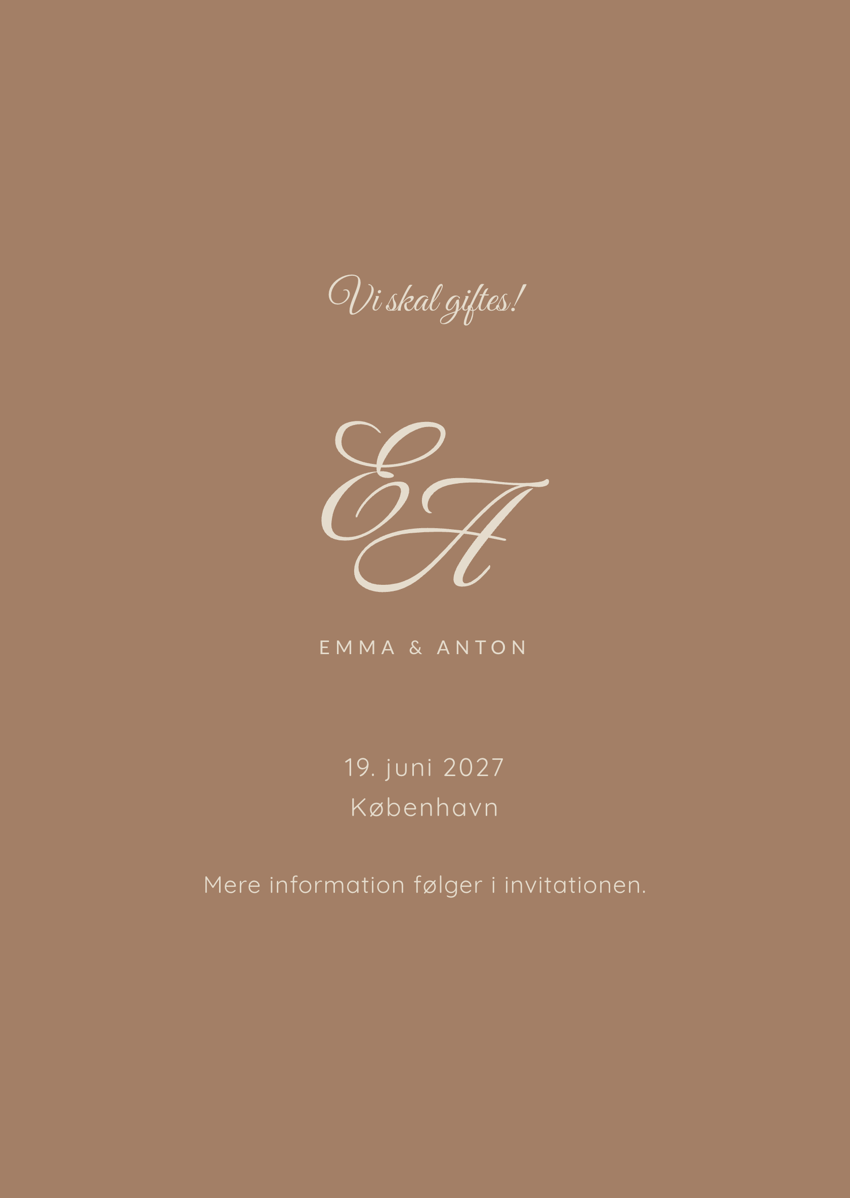 Digitalt save the date-kort – Siena