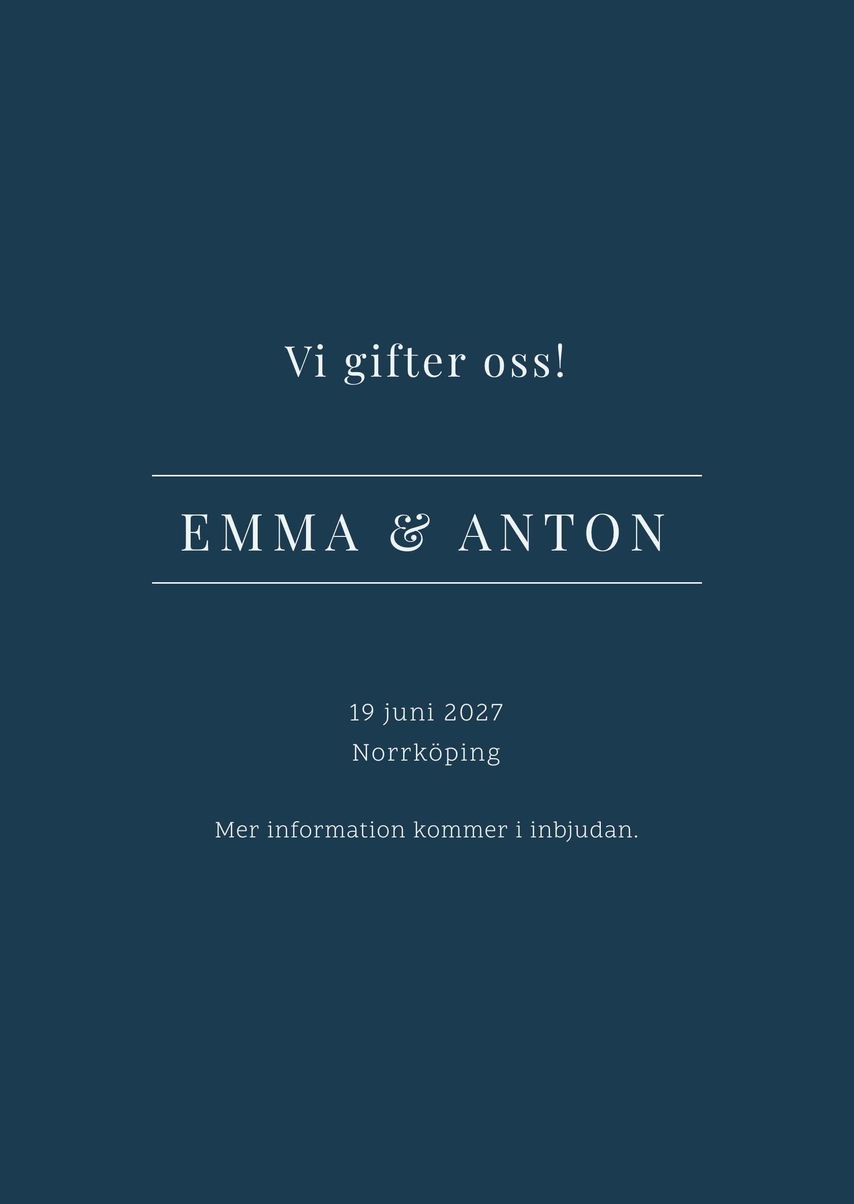 Digitalt save the date-kort – Monarch