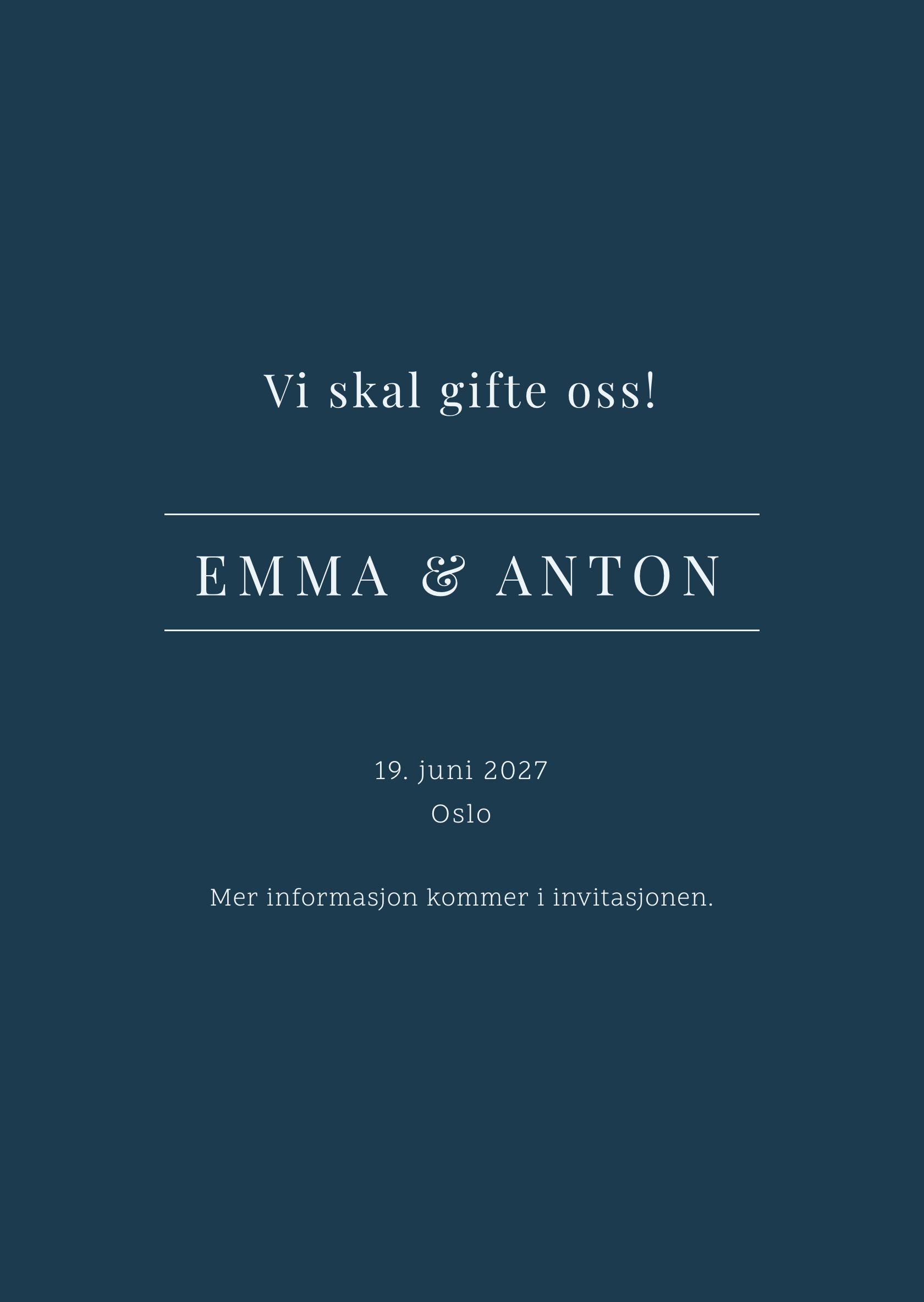 Digitalt save the date-kort – Monarch
