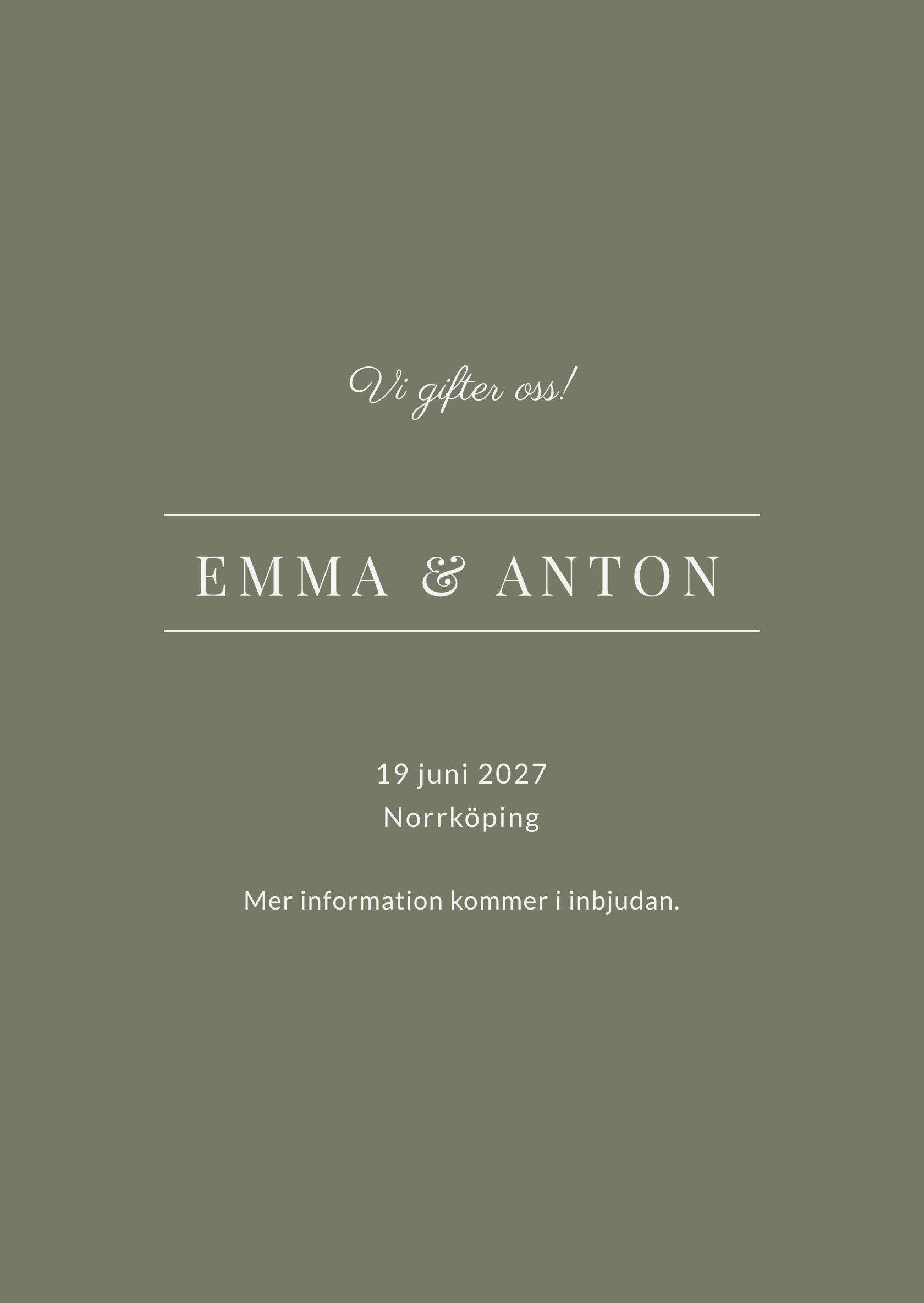 Digitalt save the date-kort – Moss