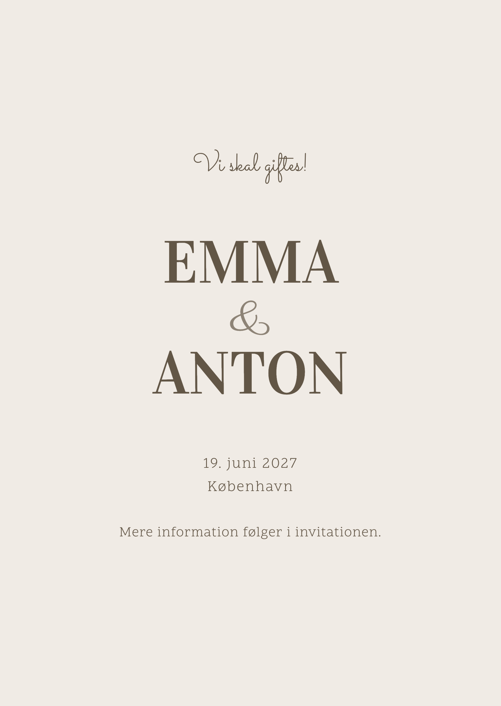 Digitalt save the date-kort – Linen