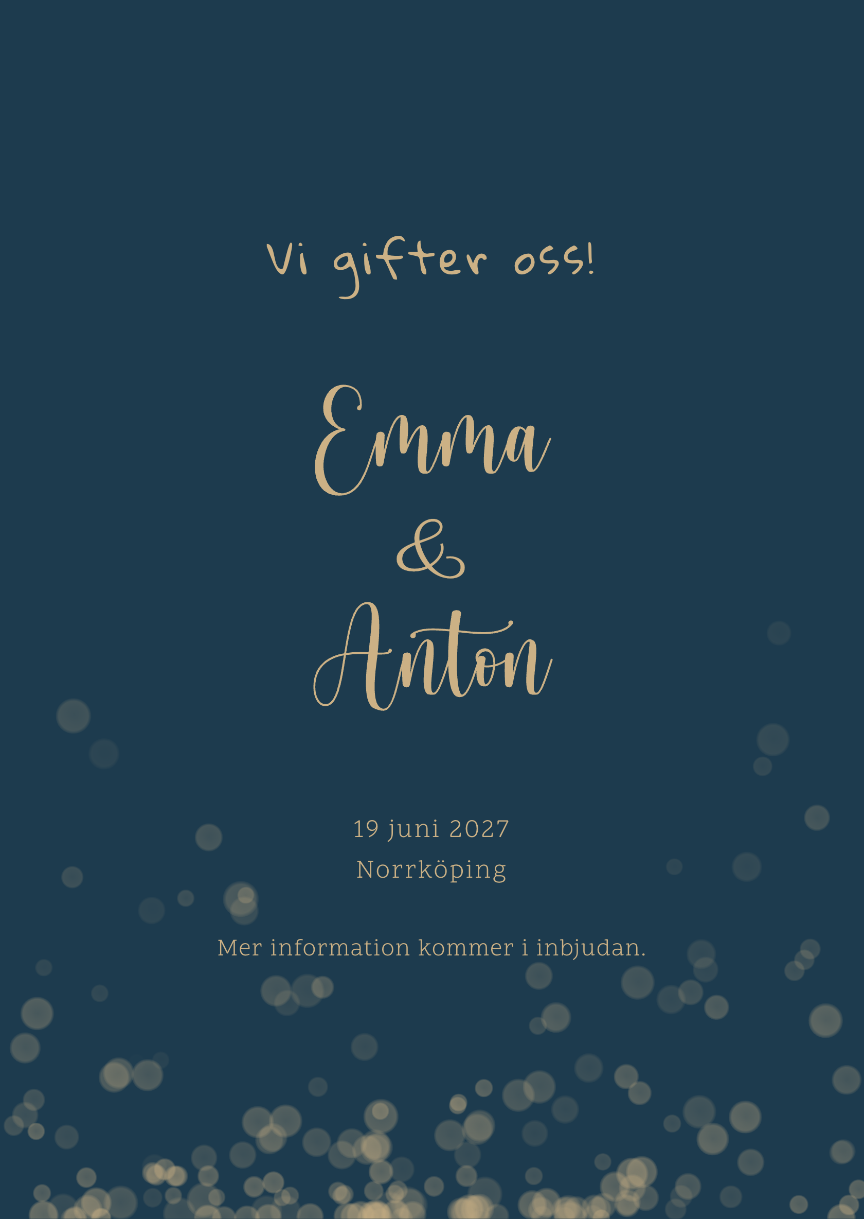 Digitalt save the date-kort – Afterglow