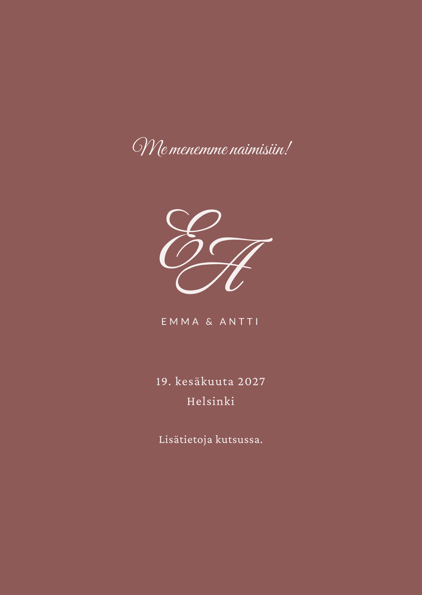 Digitaalinen save the date -kortti – Blush