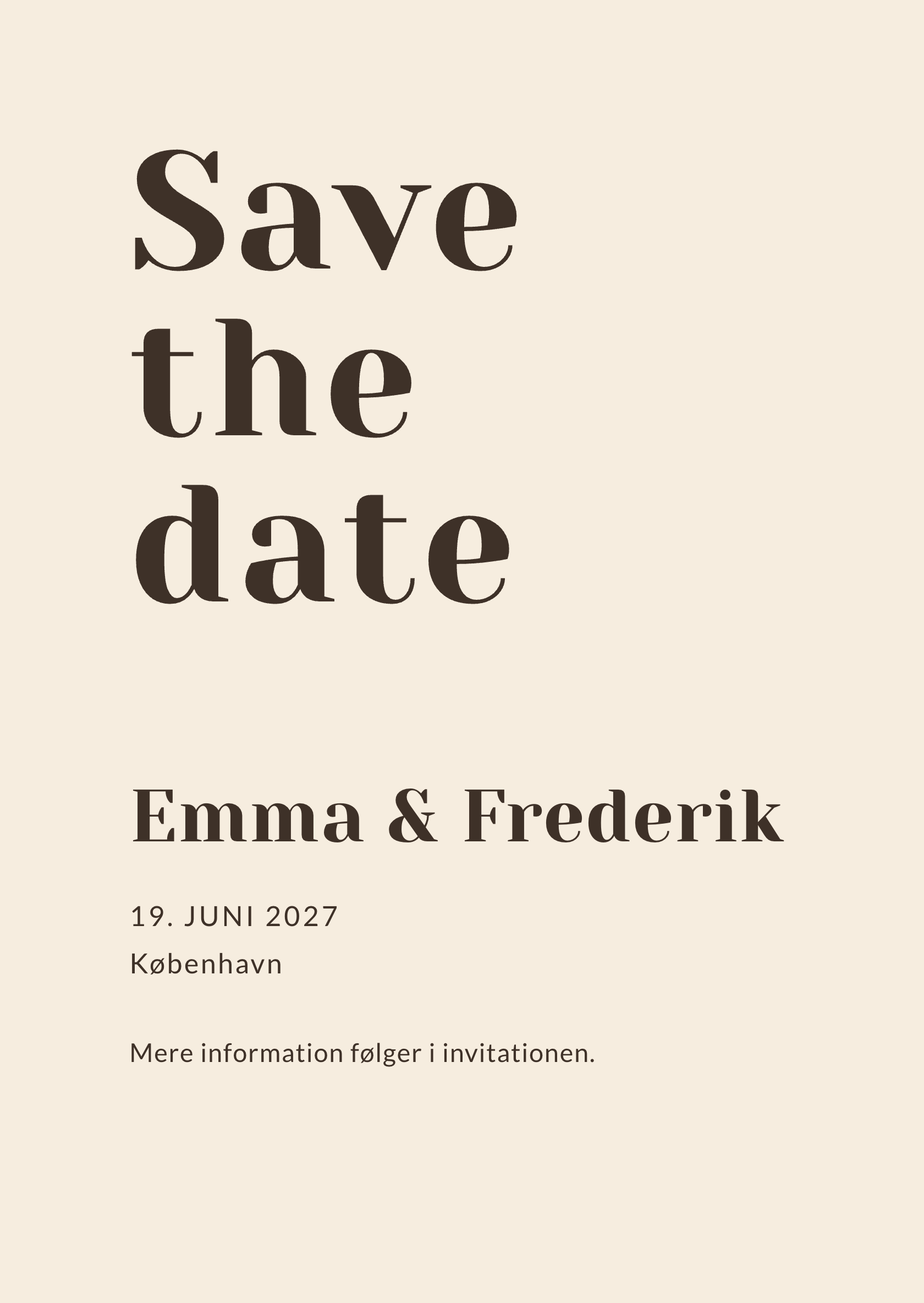Digitalt save the date-kort – Hazel