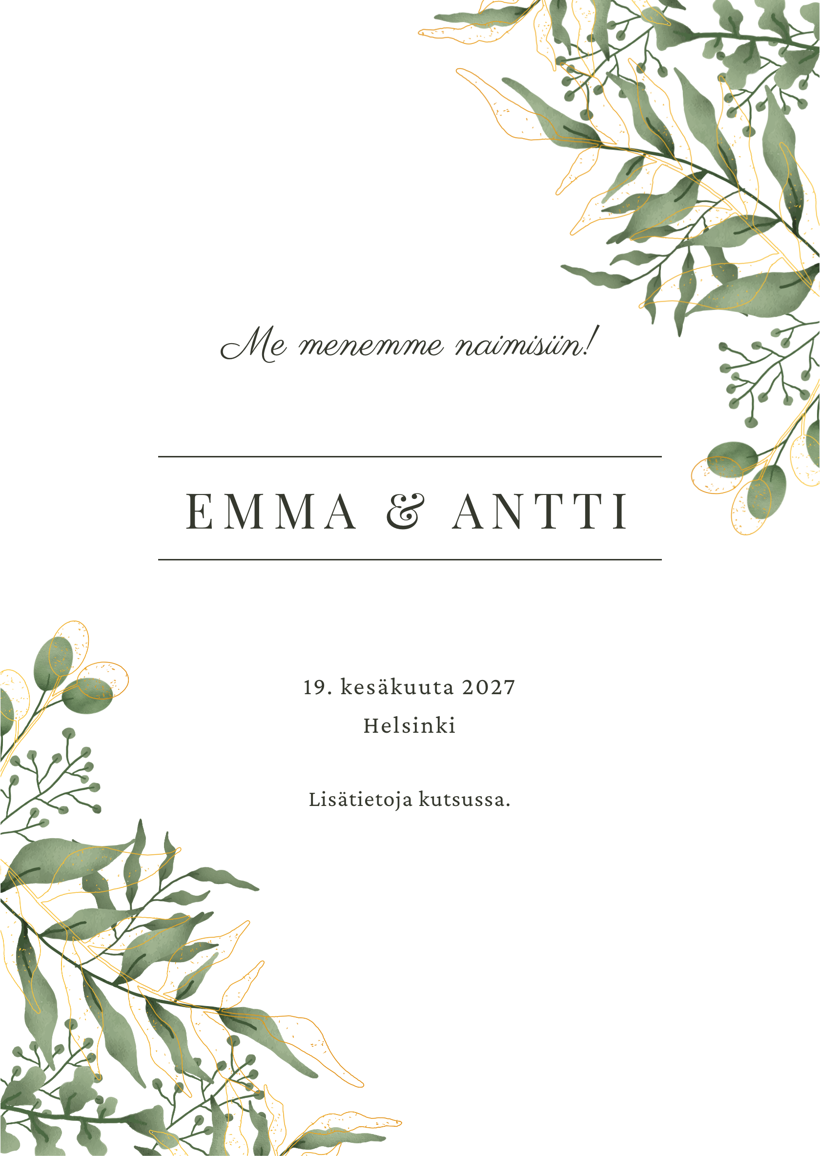 Digitaalinen save the date -kortti – Sylvan