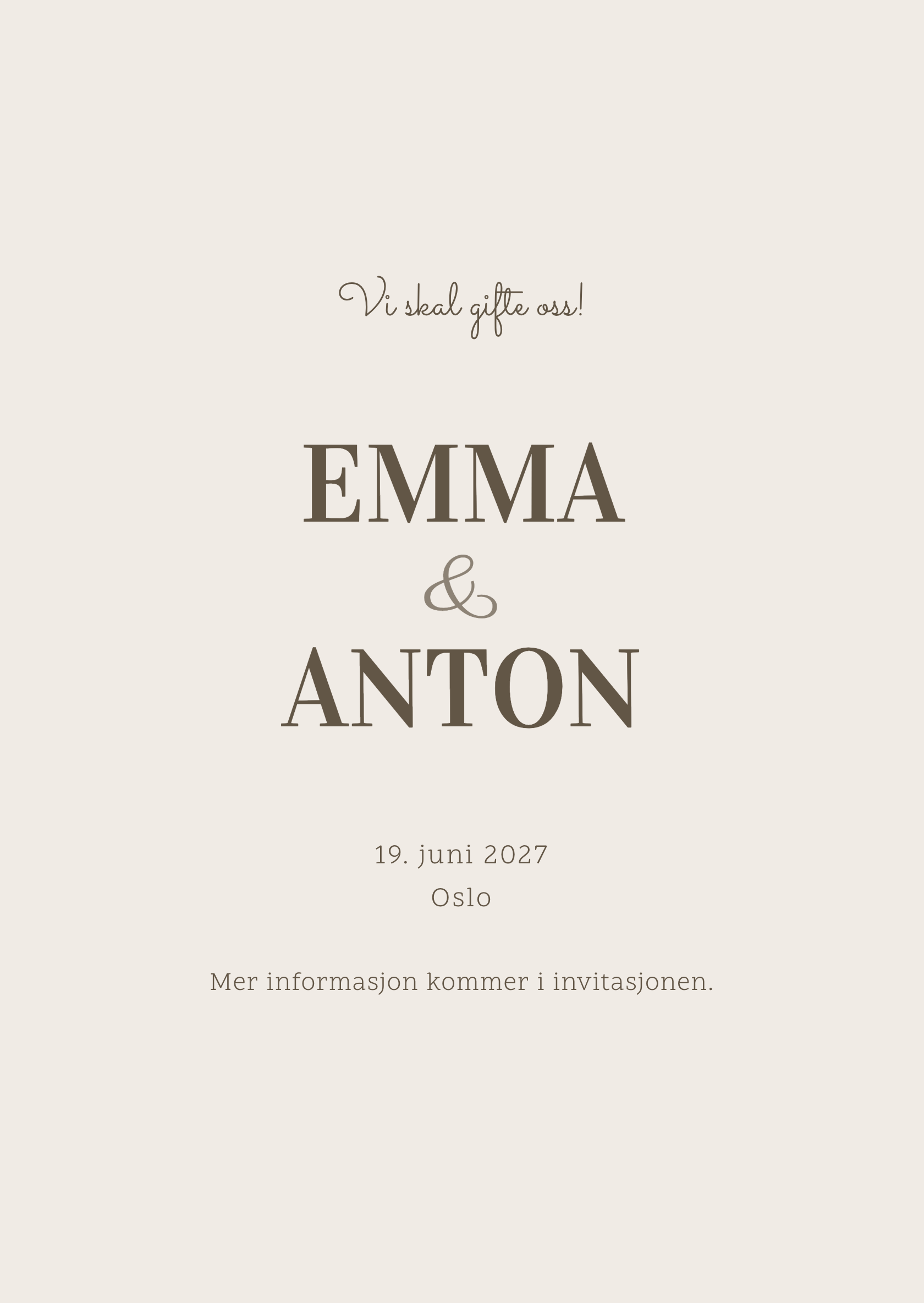 Digitalt save the date-kort – Linen