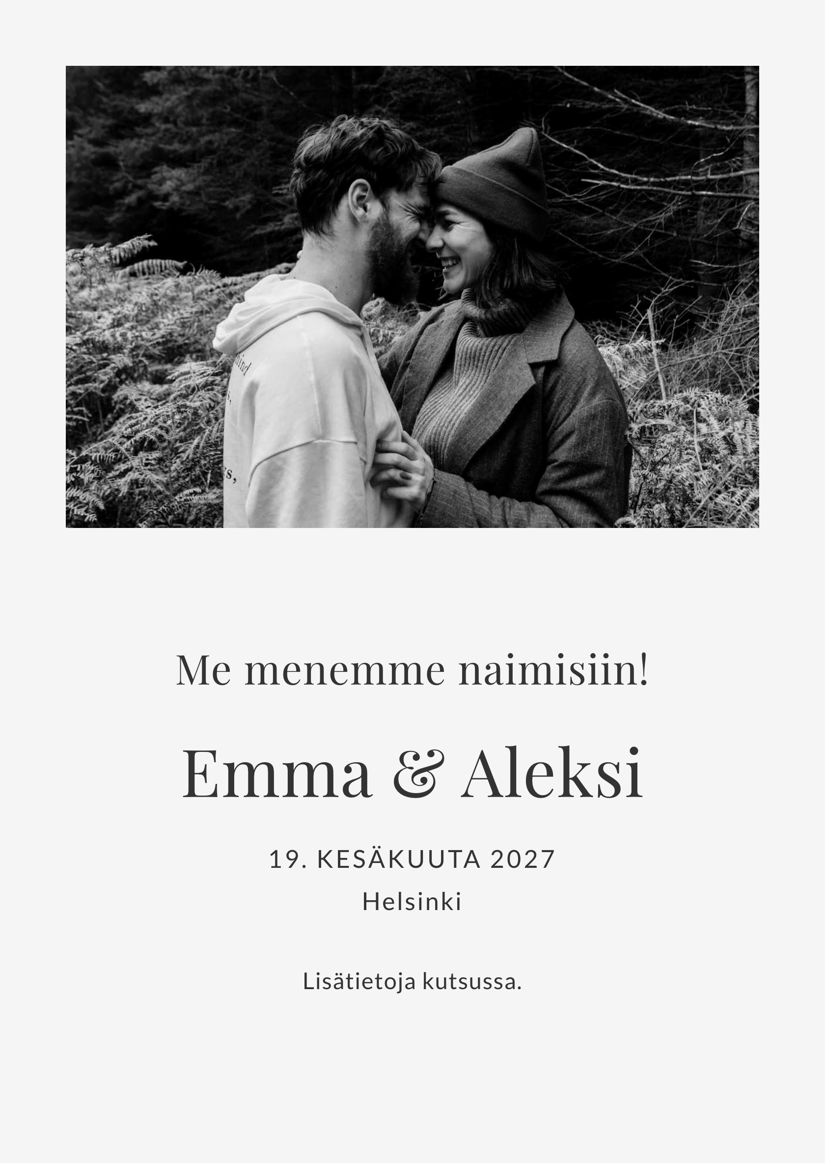 Digitaalinen save the date -kortti – Editorial