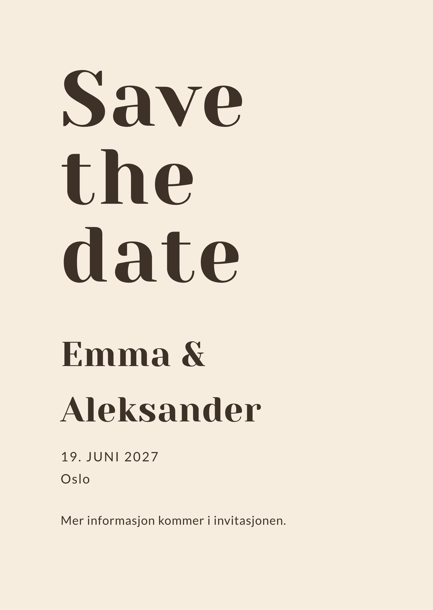 Digitalt save the date-kort – Hazel