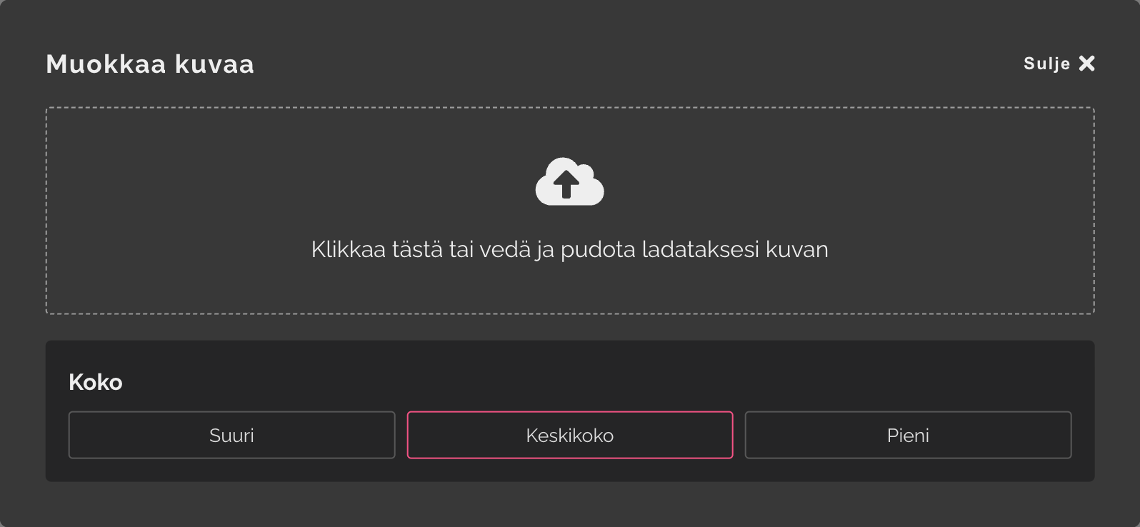 Kuvien lähetysikkuna