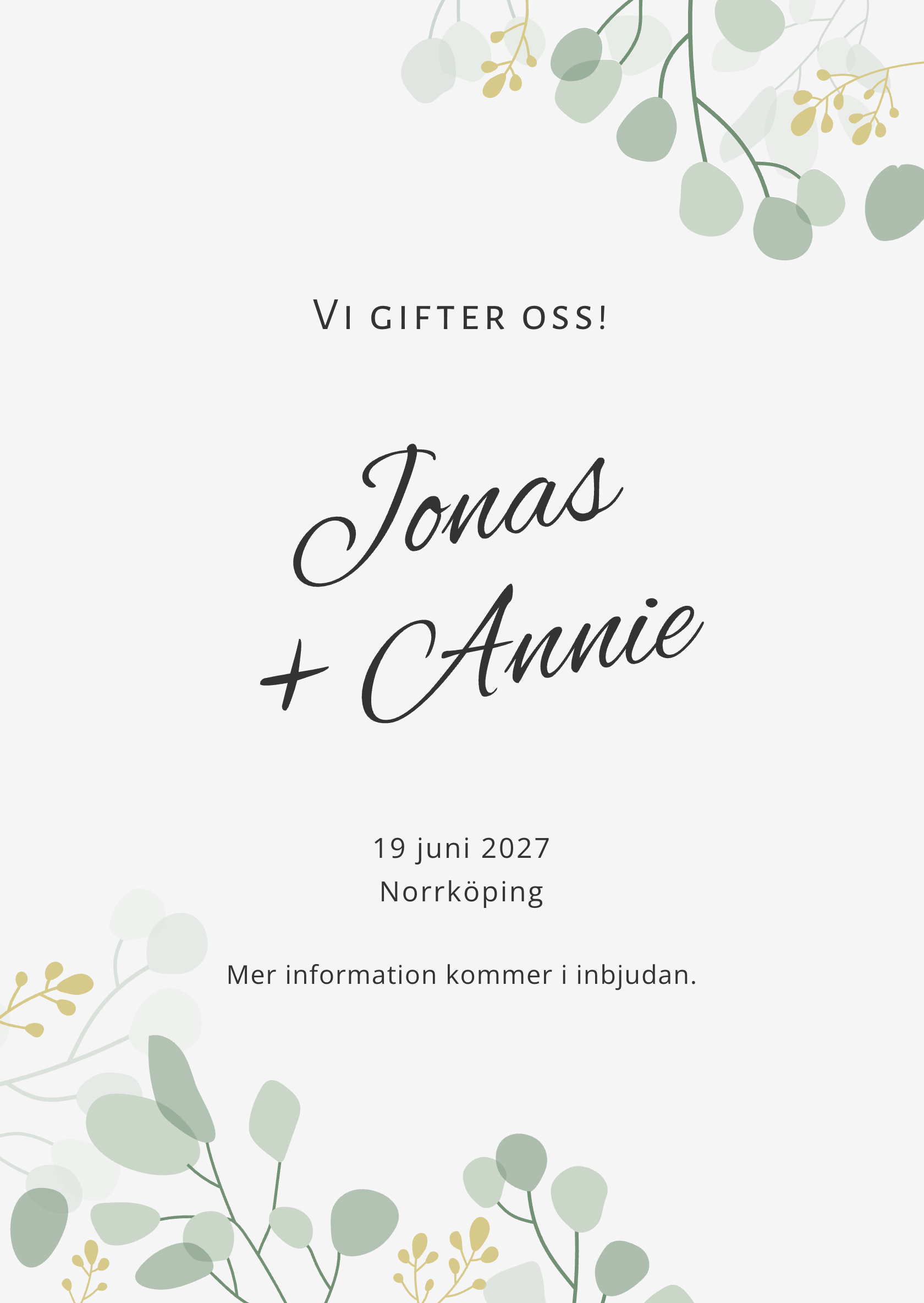 Digitalt save the date-kort – Meadow