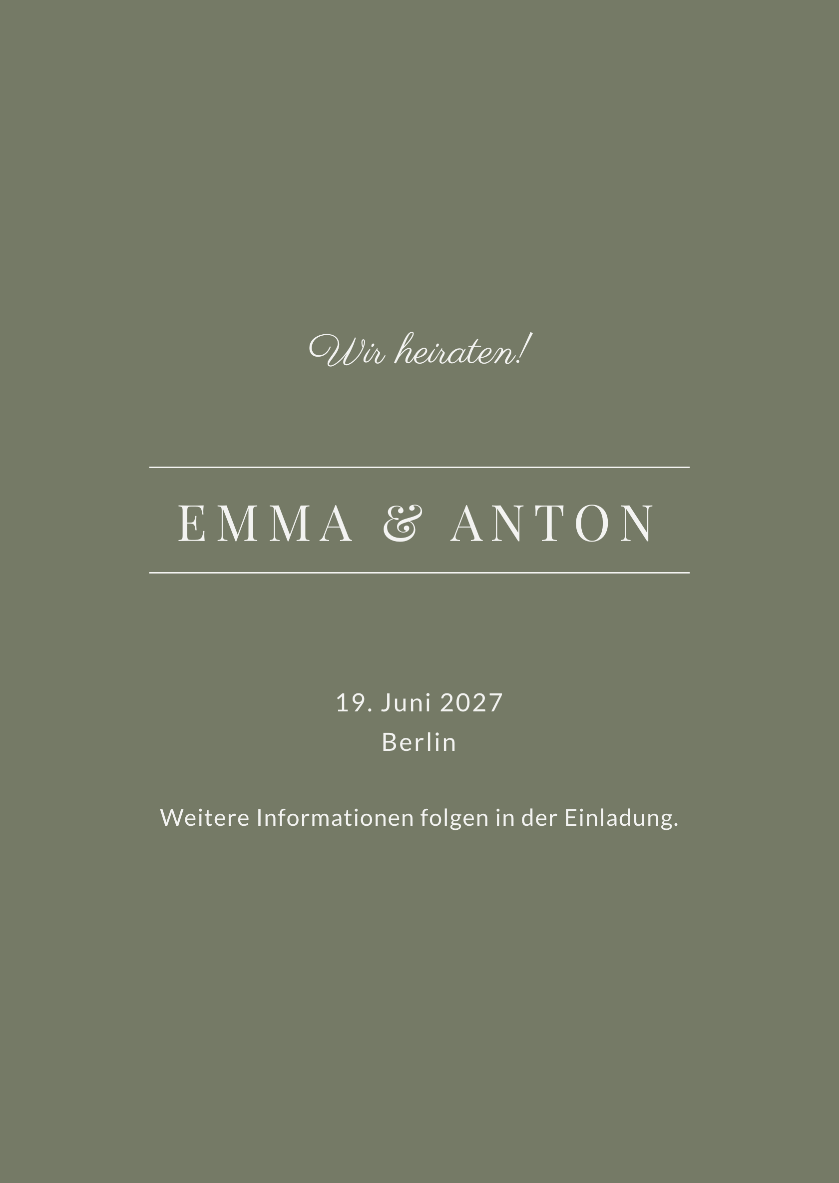 Digitale Save-the-Date-Karte – Moss