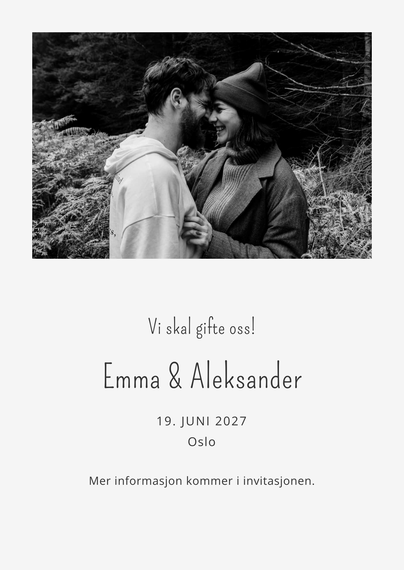 Digitalt save the date-kort – Feather