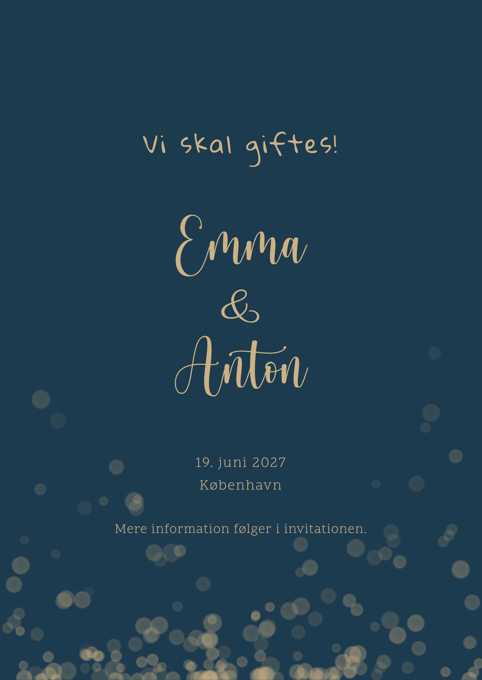 Digitalt save the date-kort – Afterglow