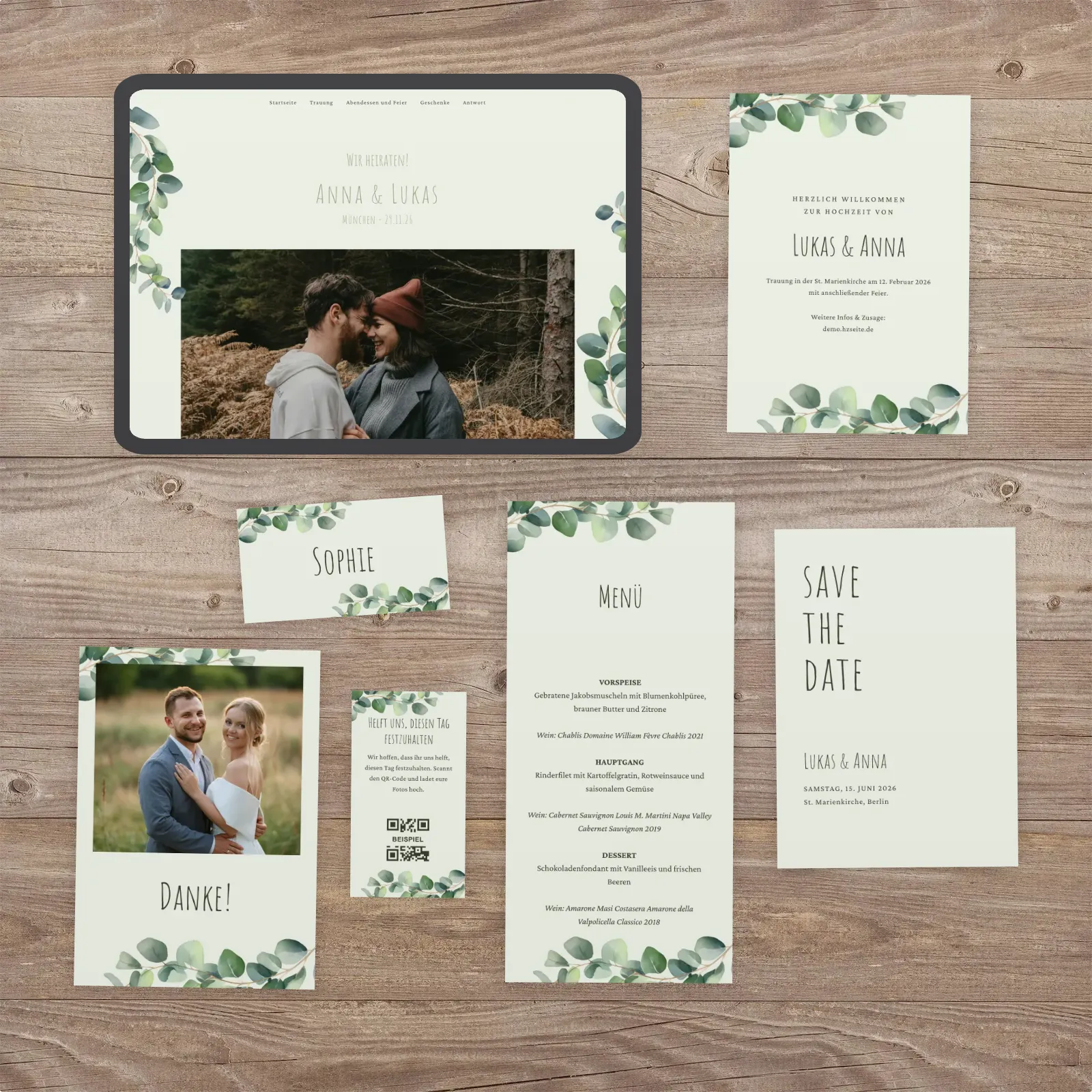 Kollektion Eucalyptus zur Hochzeit