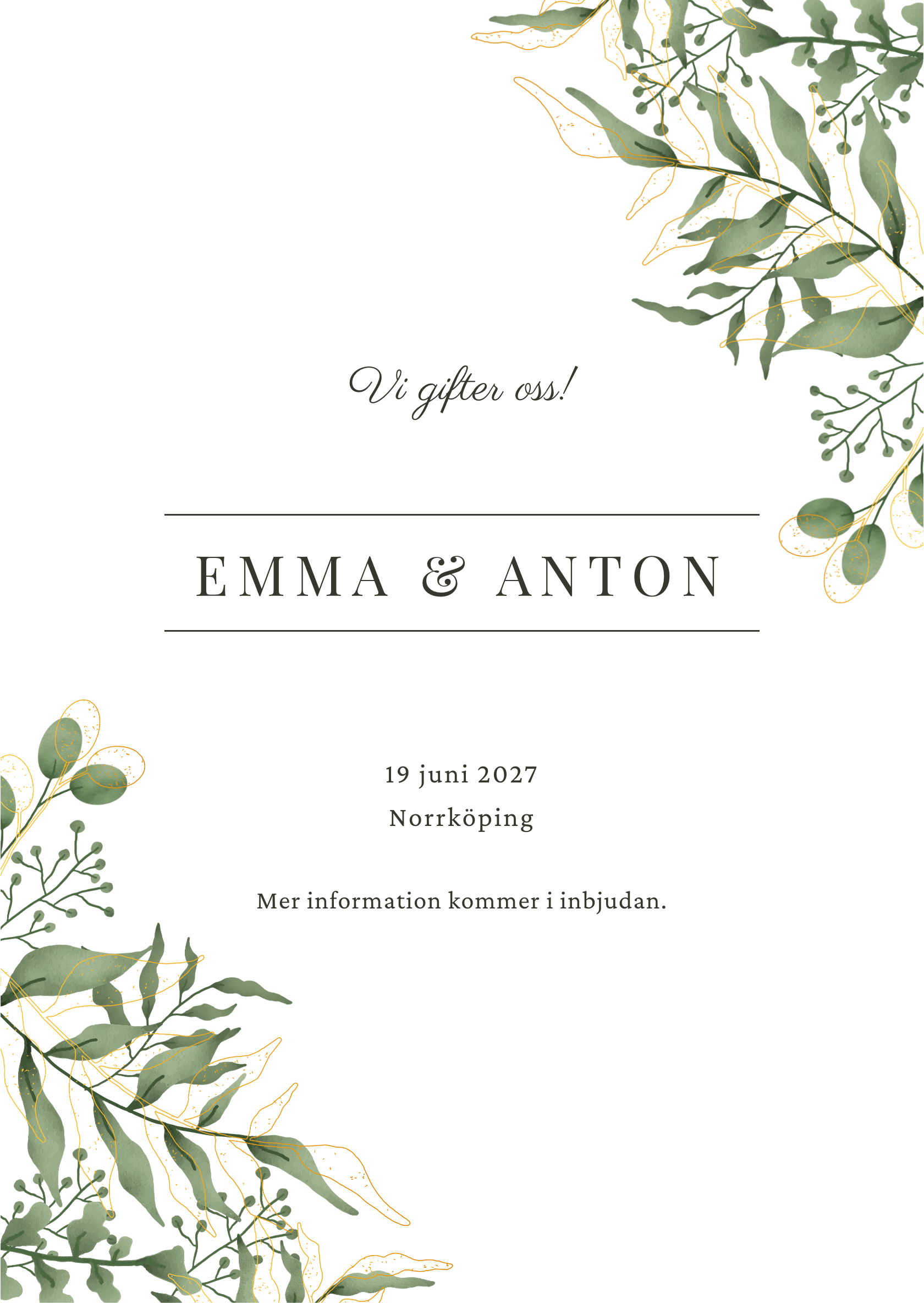 Digitalt save the date-kort – Sylvan
