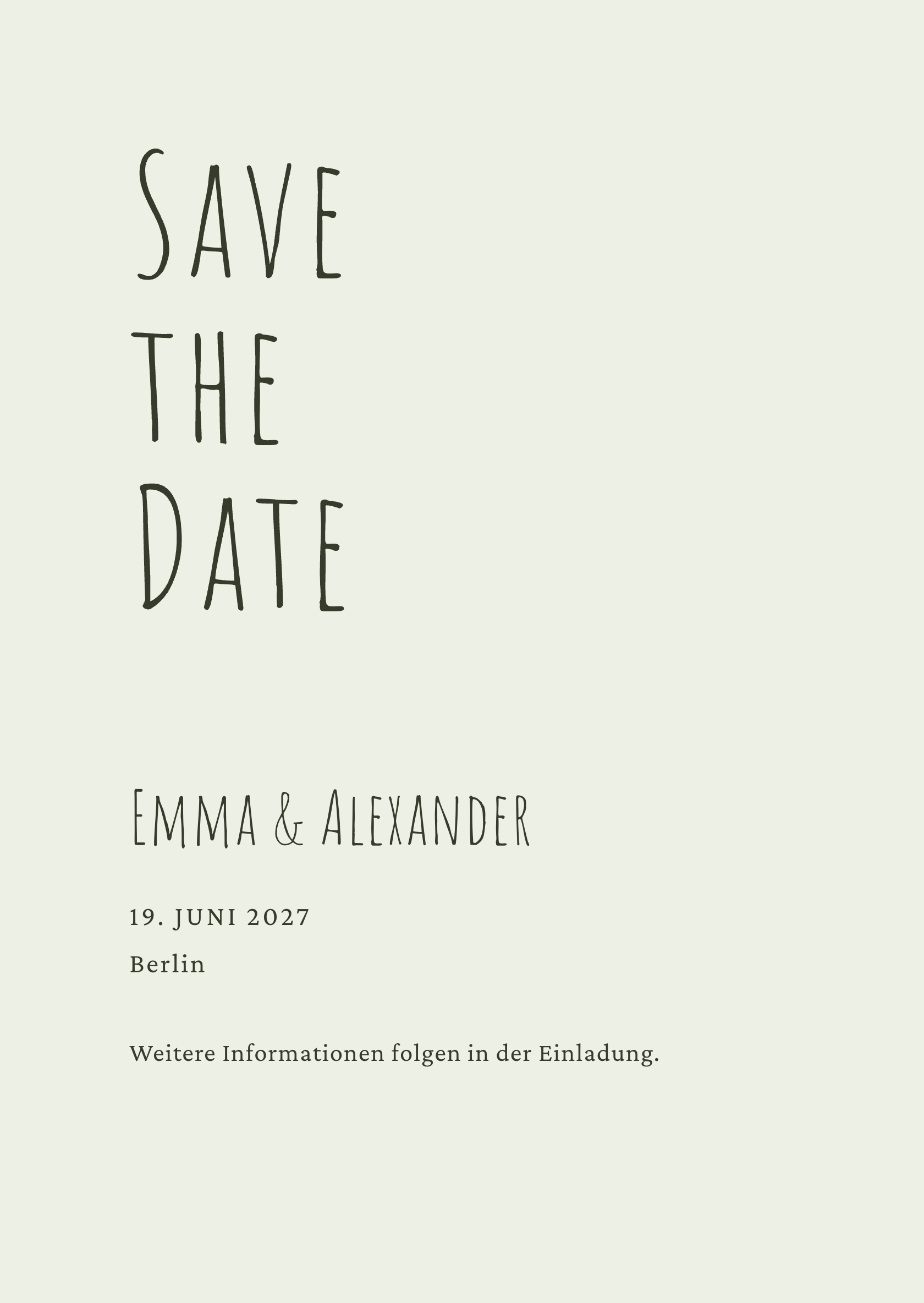 Digitale Save-the-Date-Karte – Eucalyptus