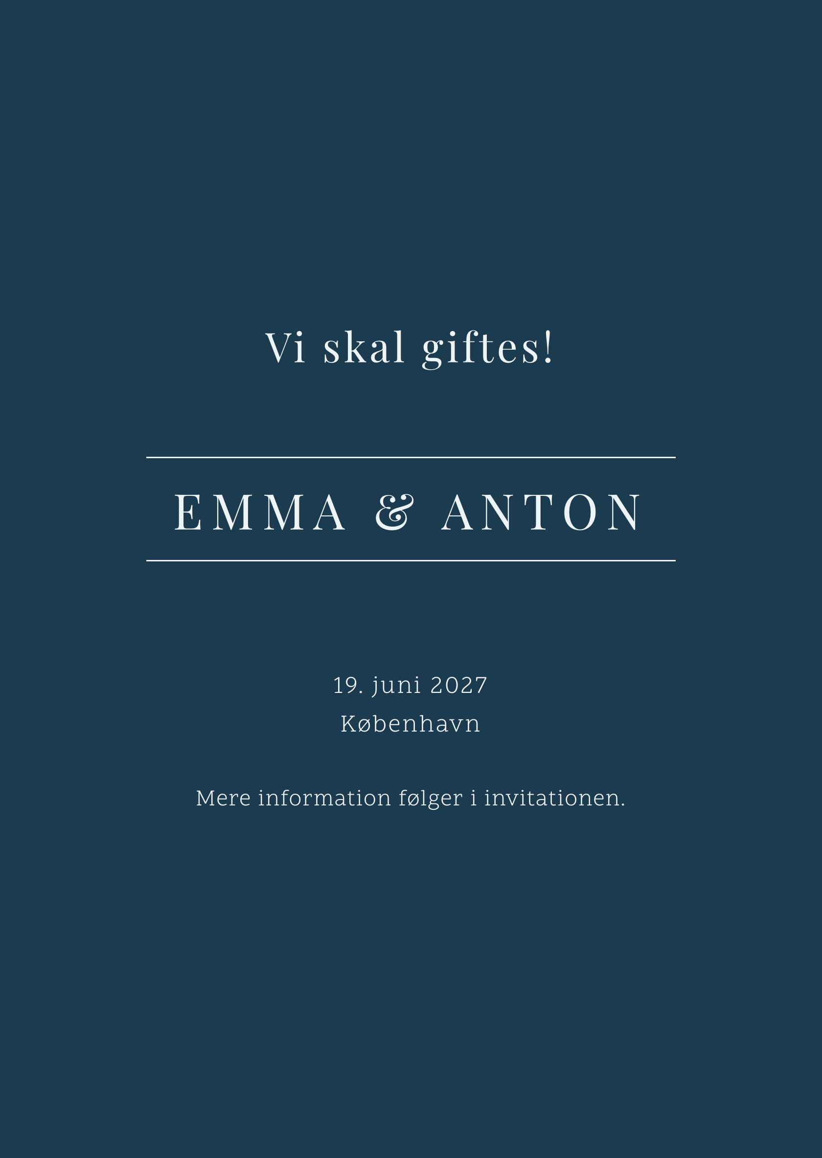 Digitalt save the date-kort – Monarch