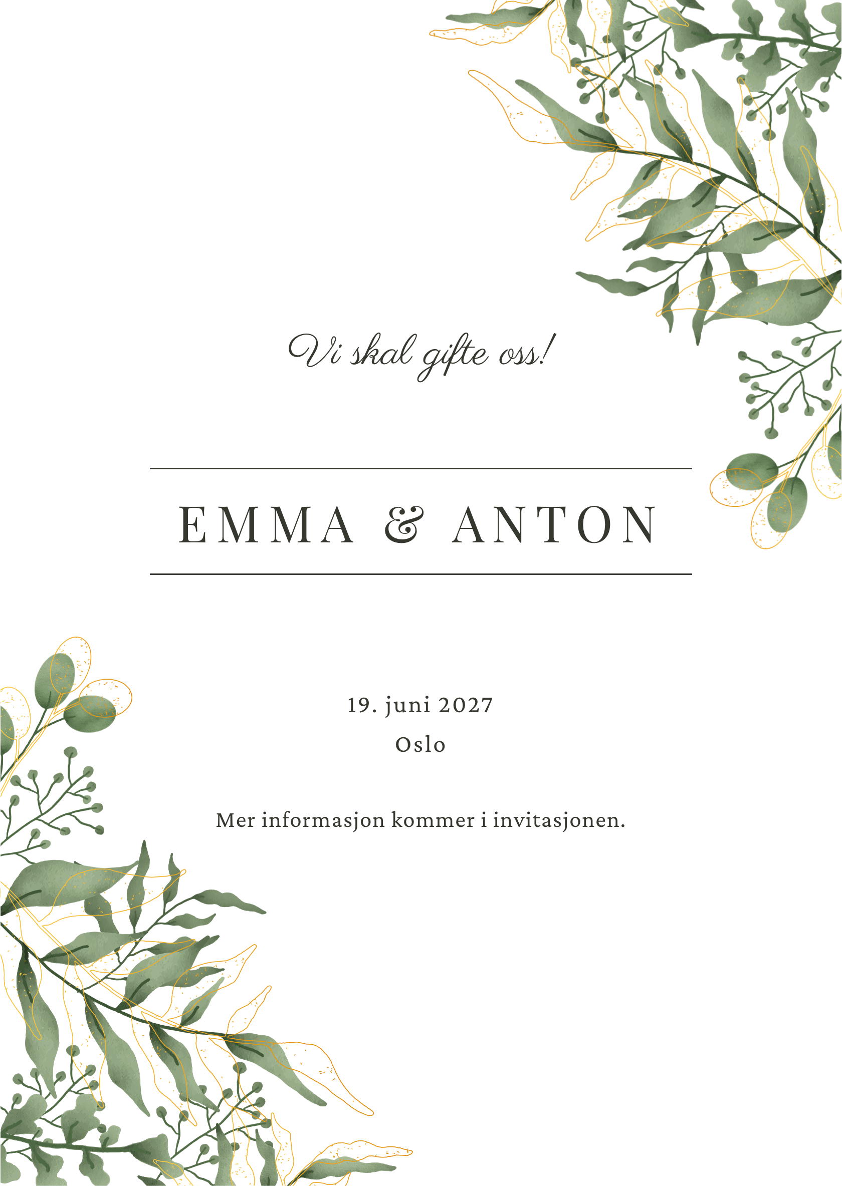 Digitalt save the date-kort – Sylvan