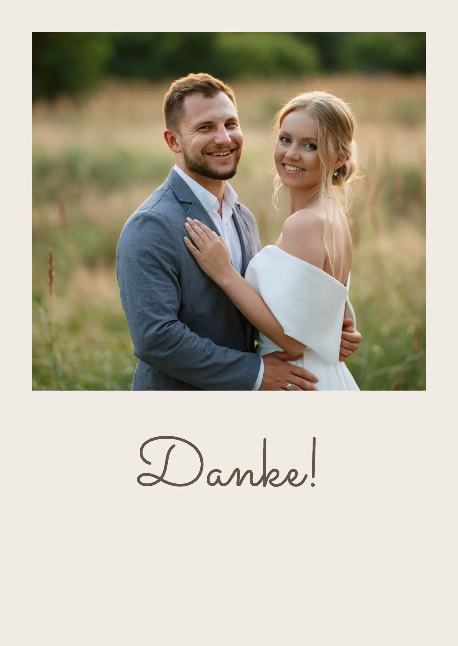 Dankeskarte zur Hochzeit - Linen