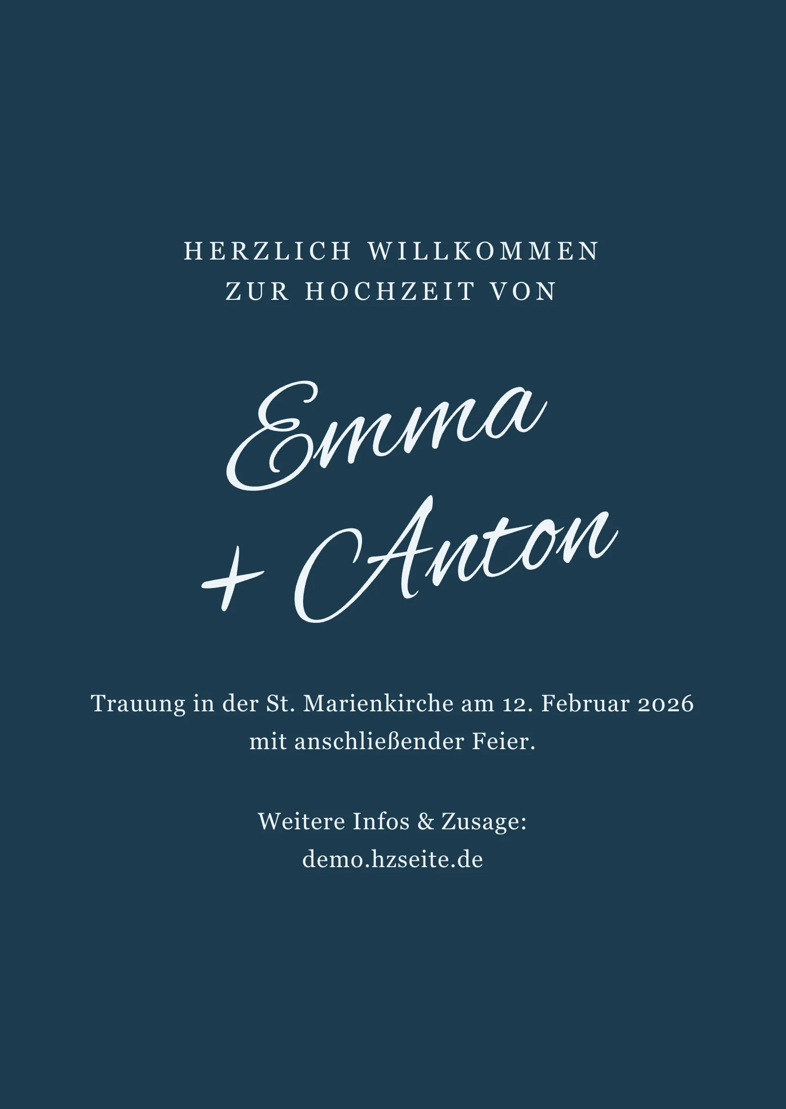 Hochzeitseinladung - Elegantes Blau