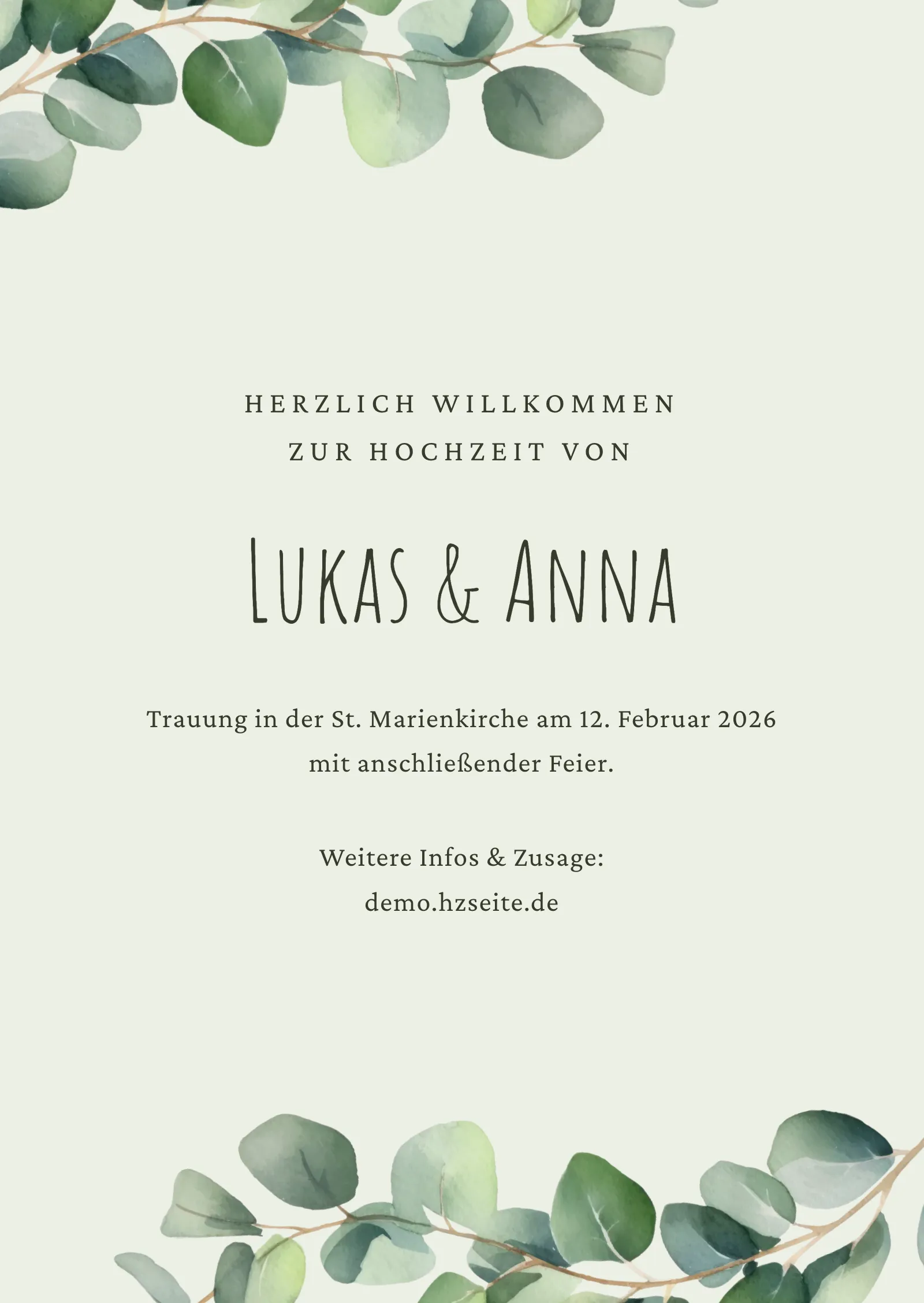 Hochzeitseinladung - Eucalyptus