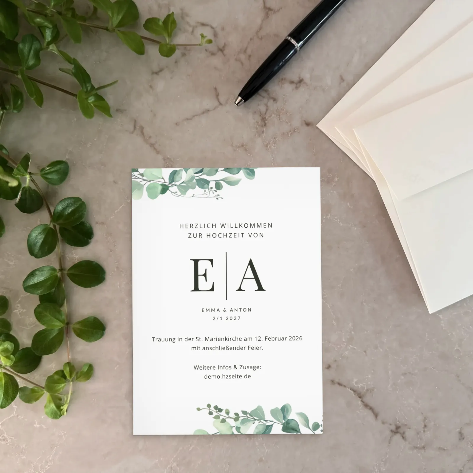 Hochzeitseinladung - Flora