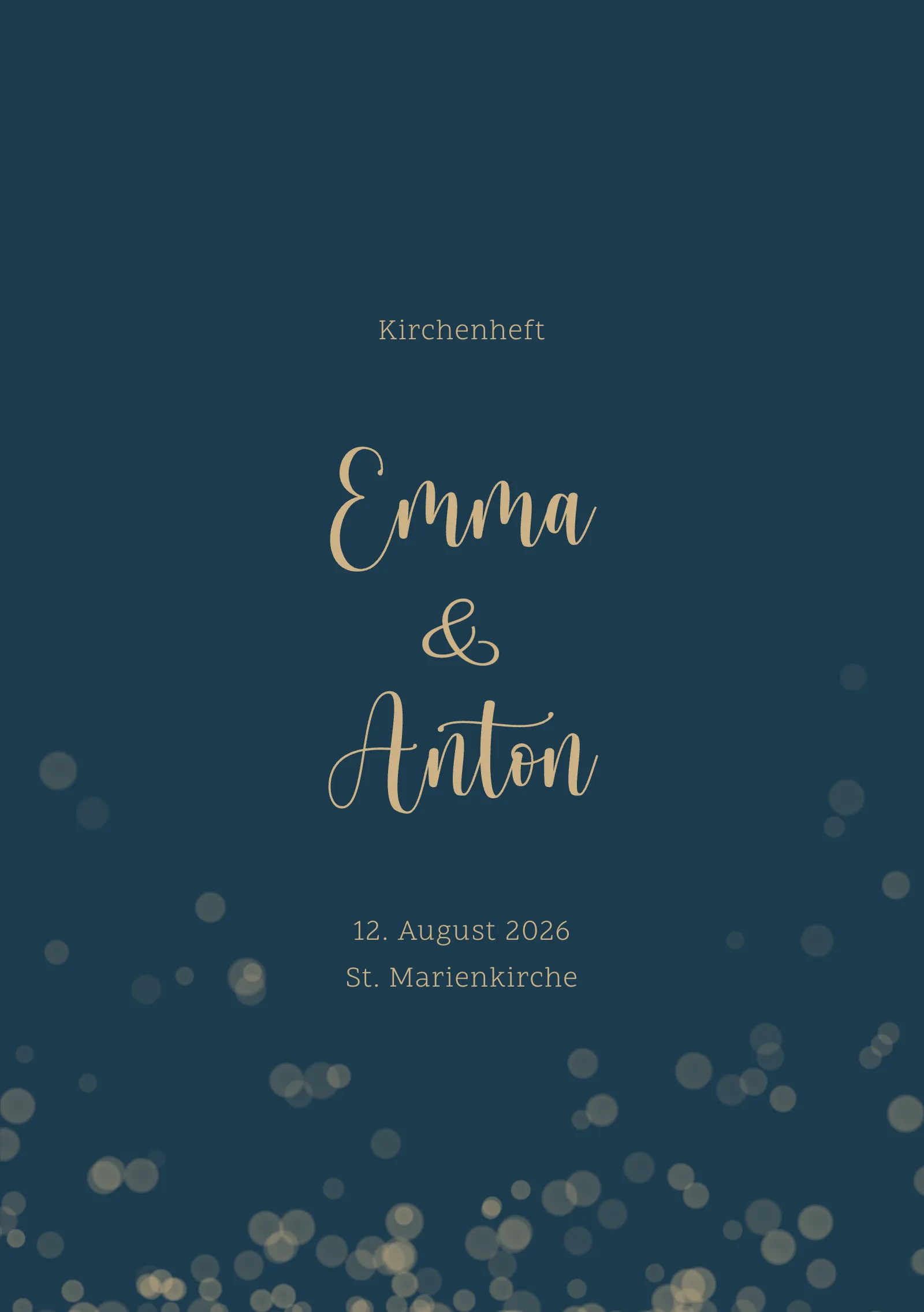 Kirchenheft zur Hochzeit - Afterglow