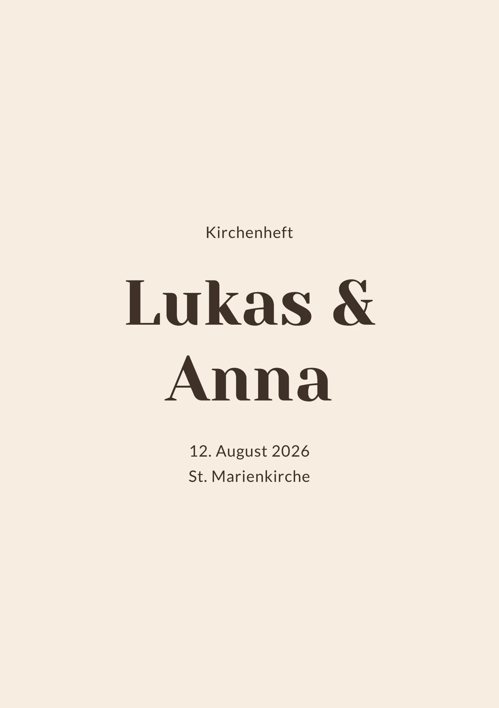 Kirchenheft zur Hochzeit - Hazel