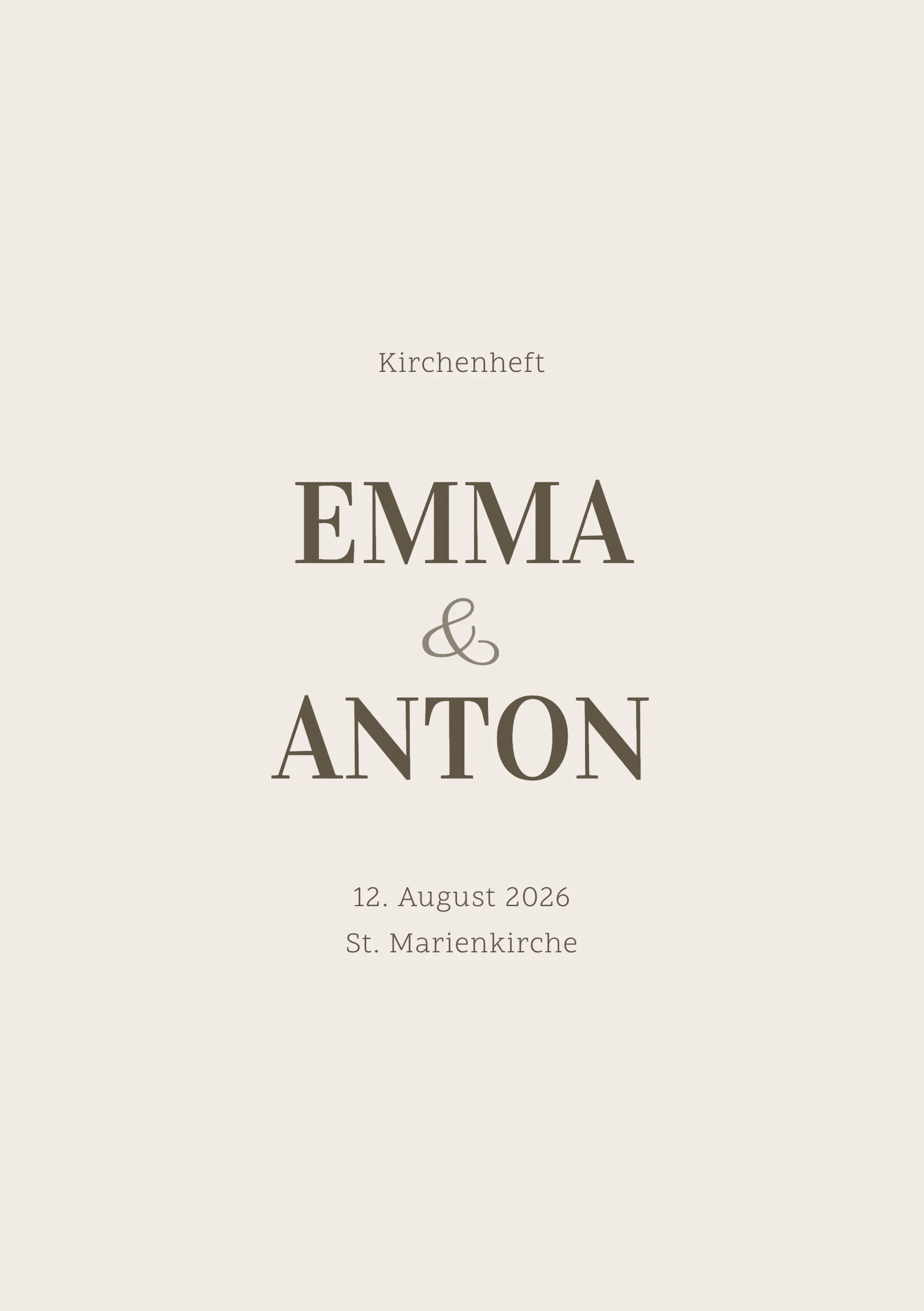 Kirchenheft zur Hochzeit - Linen
