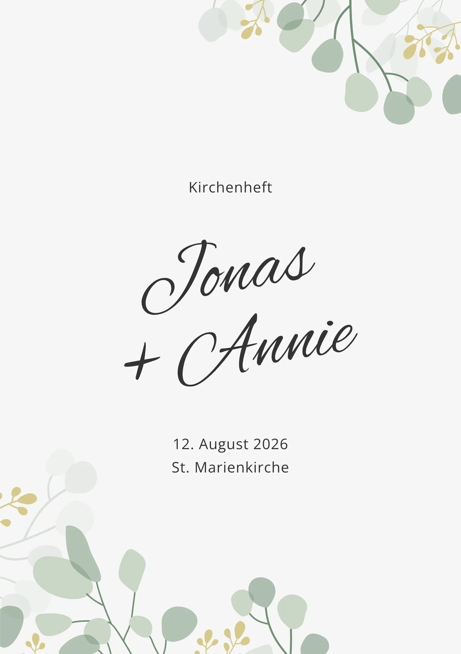 Kirchenheft zur Hochzeit - Meadow