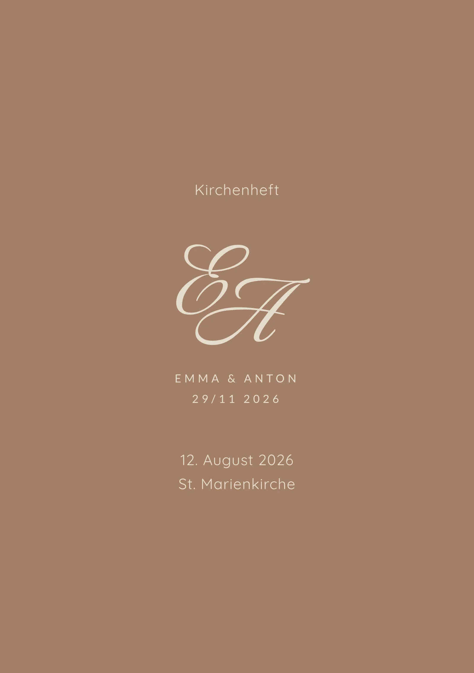 Kirchenheft zur Hochzeit - Siena
