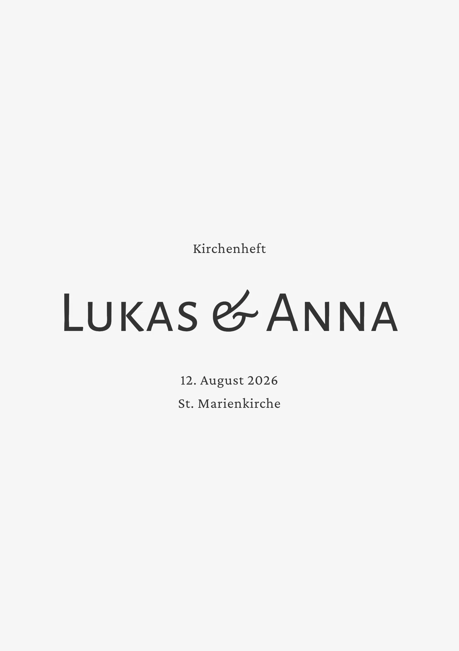 Kirchenheft zur Hochzeit - stilvoll und elegant