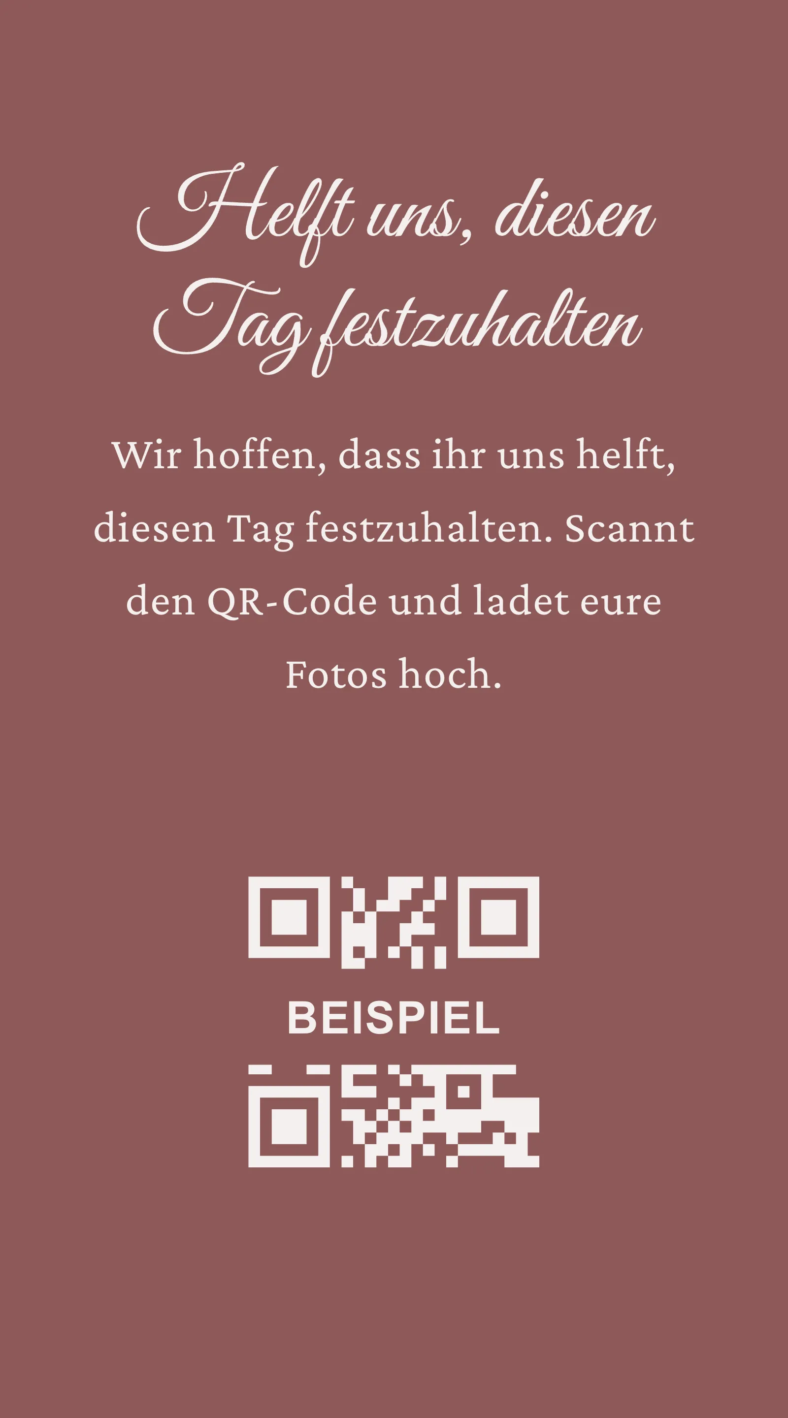 QR-Karte für Gästefotos - Blush