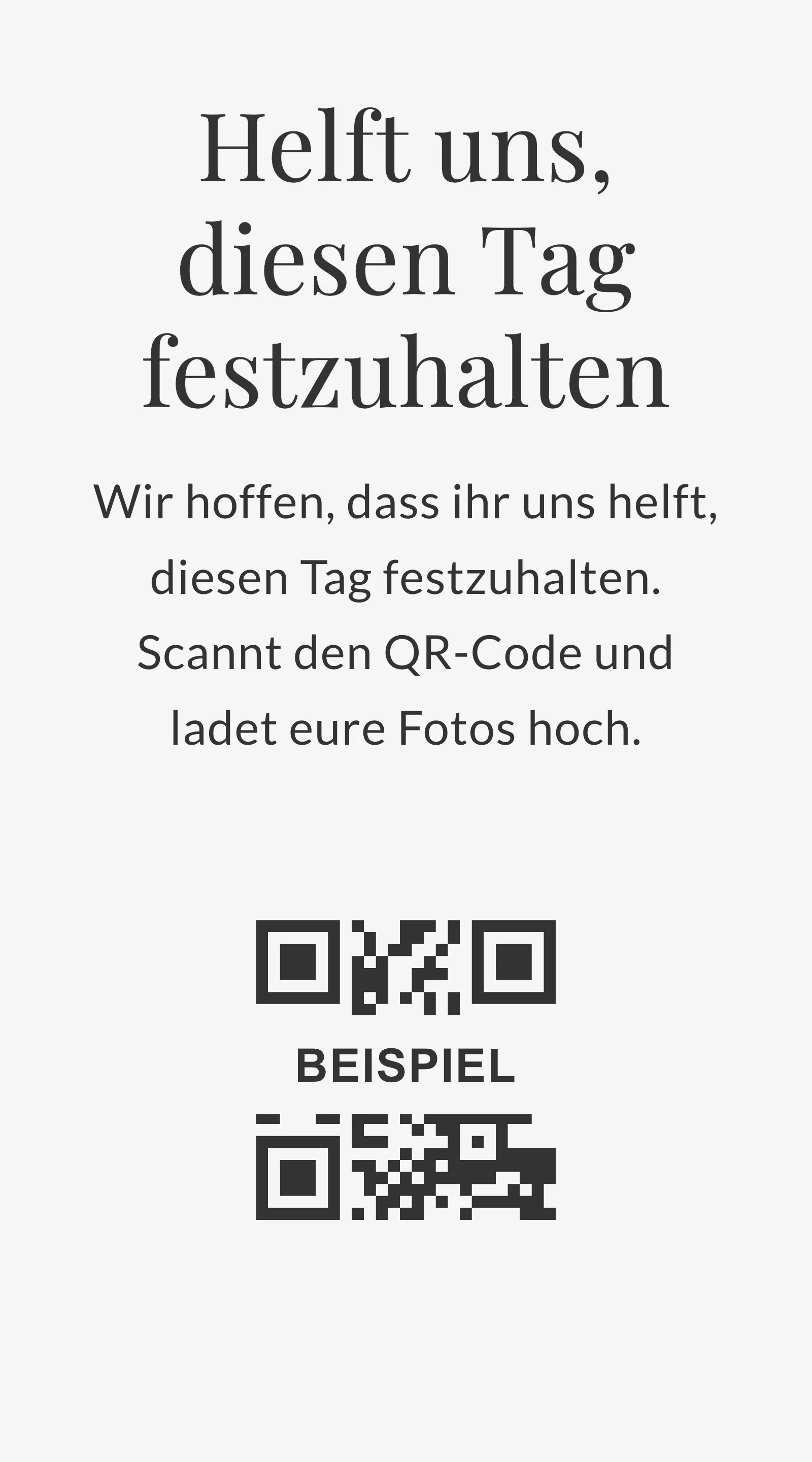 QR-Karte für Gästefotos - Editorial