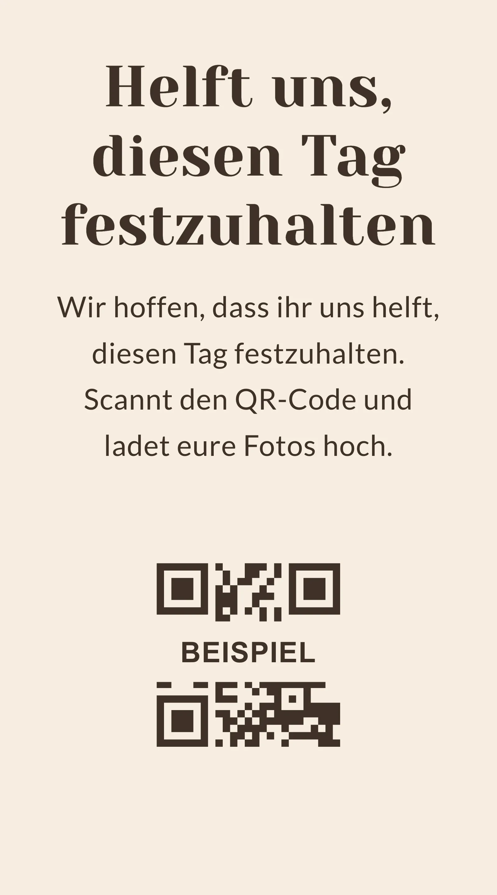 QR-Karte für Gästefotos - Hazel