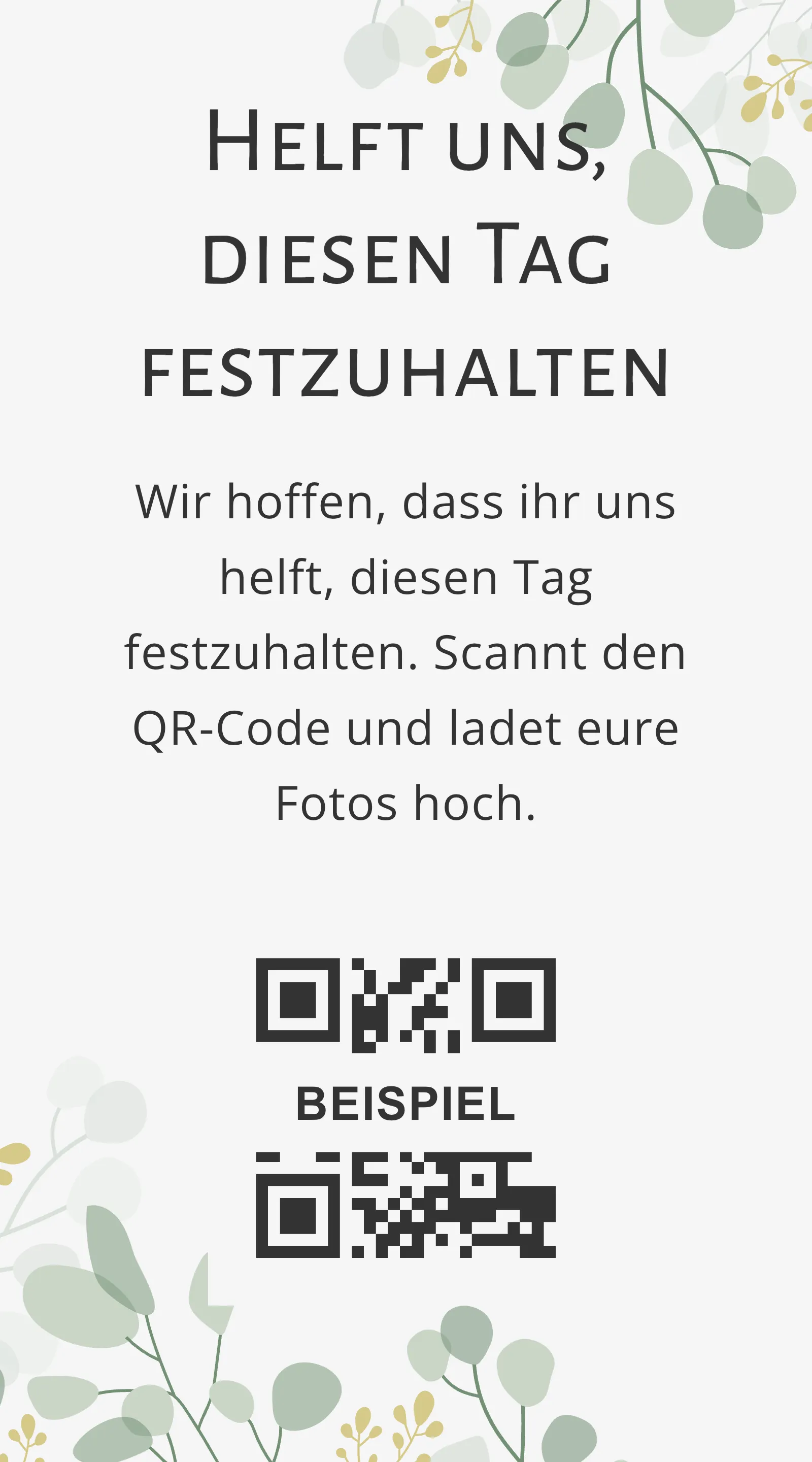 QR-Karte für Gästefotos - Meadow