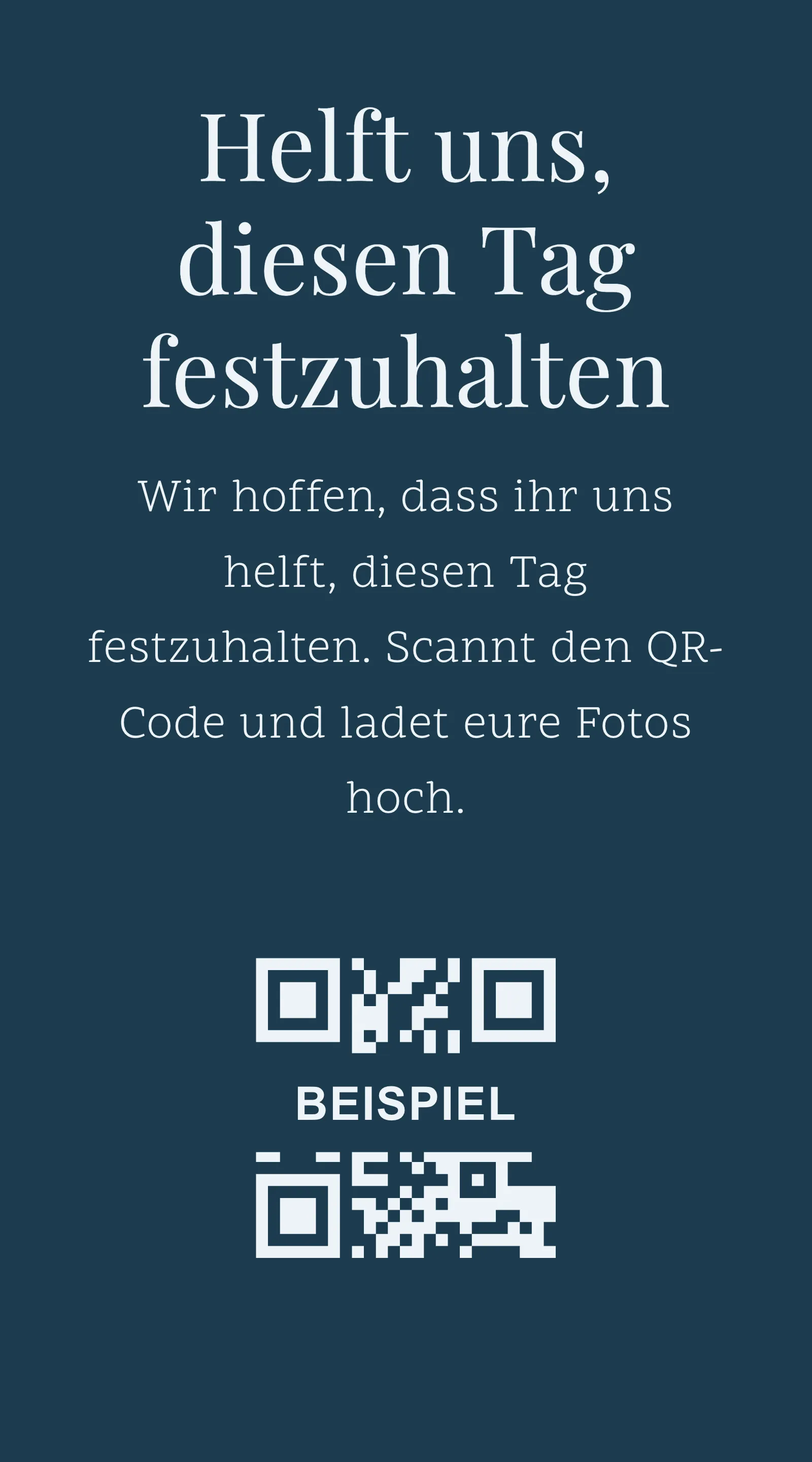 QR-Karte für Gästefotos - Monarch
