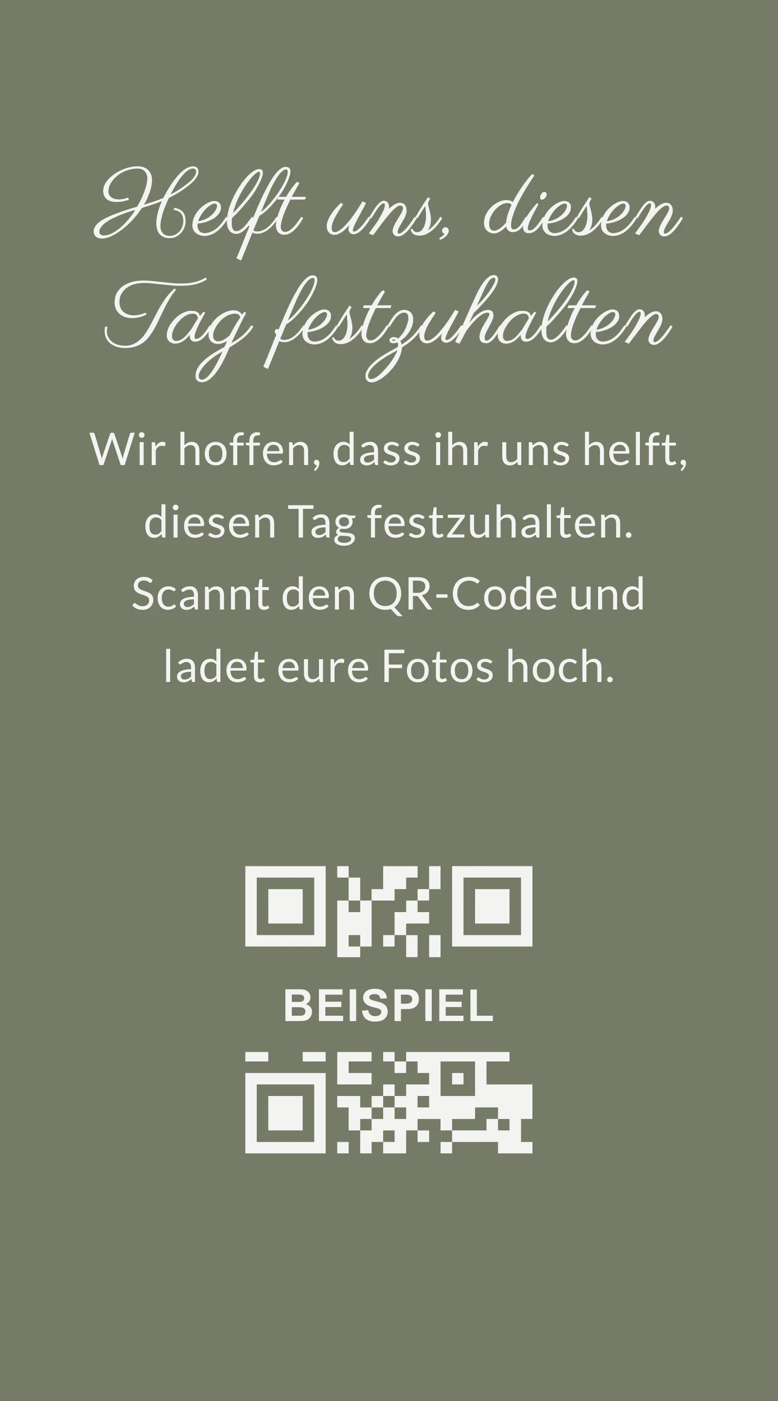 QR-Karte für Gästefotos - Moss