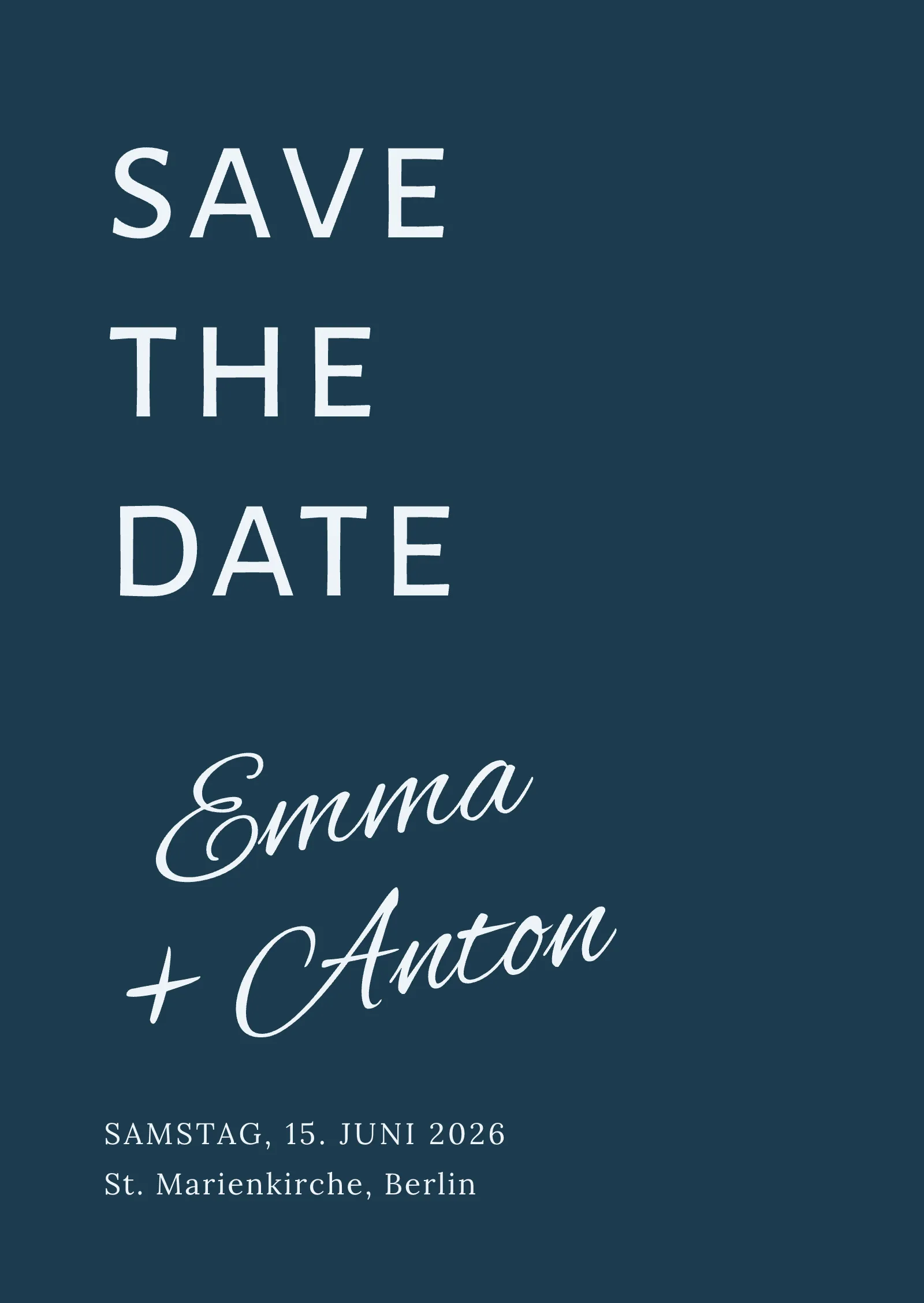 Save-the-Date-Karte - Elegant und festlich