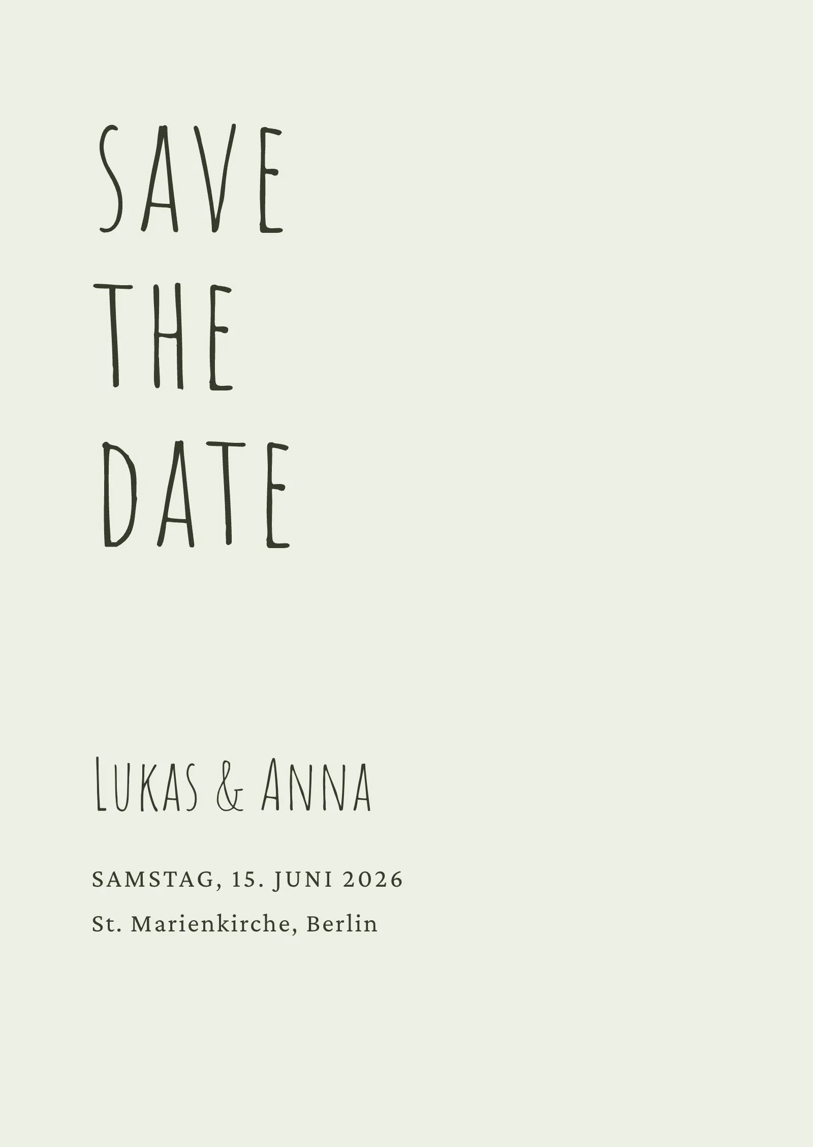 Save-the-Date-Karte - Eucalyptus