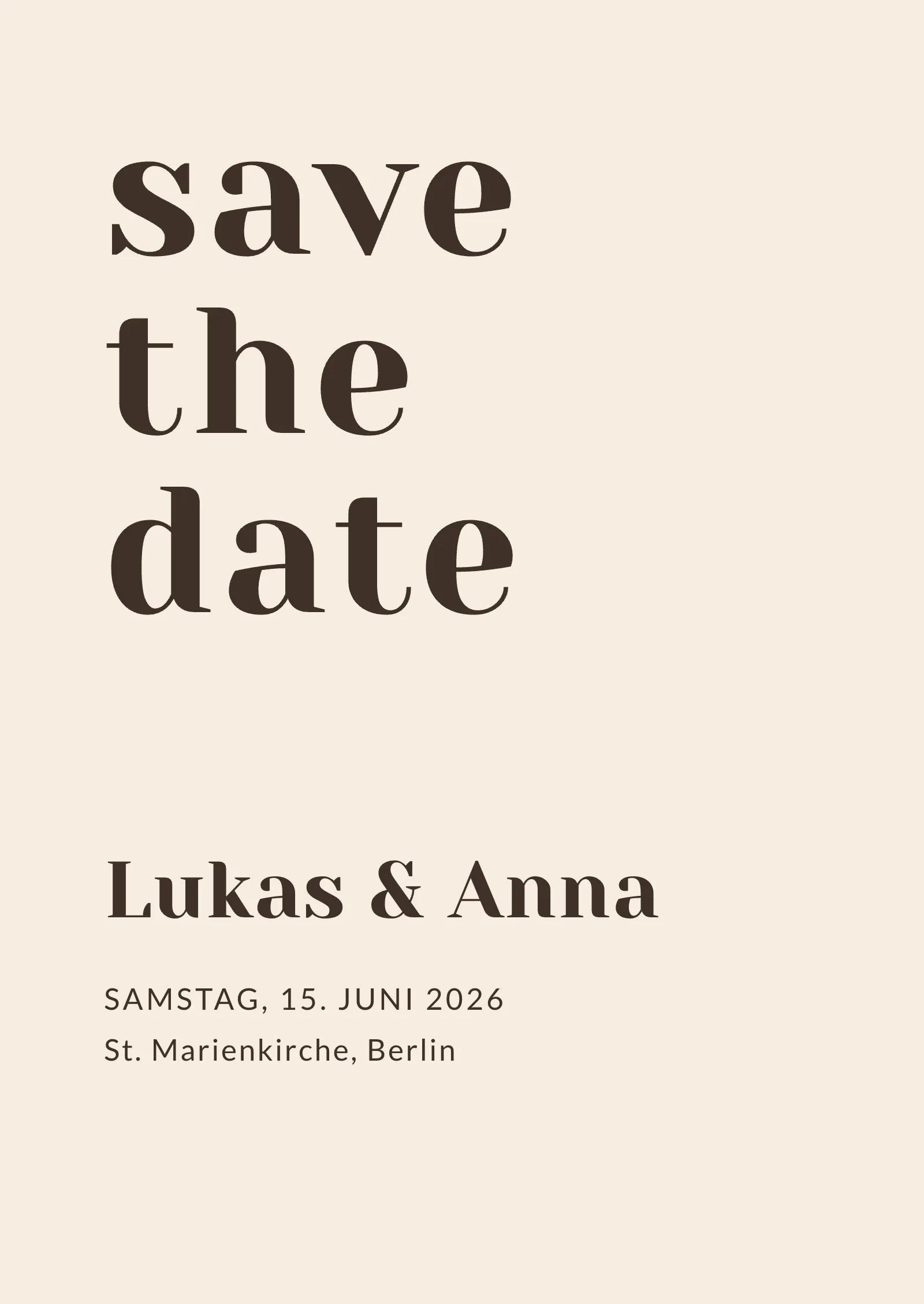 Save-the-Date-Karte - Hazel