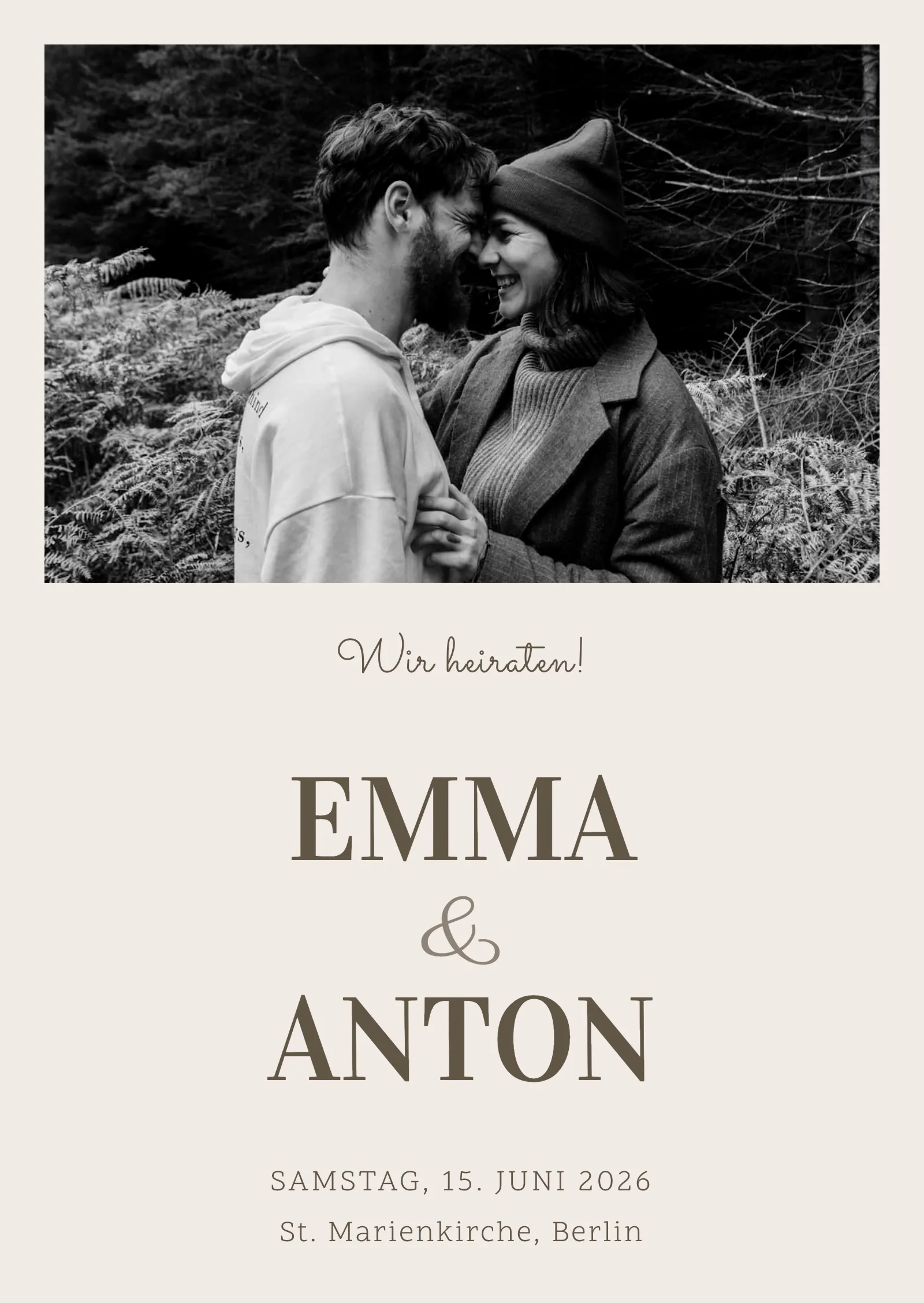 Save-the-Date-Karte - Linen
