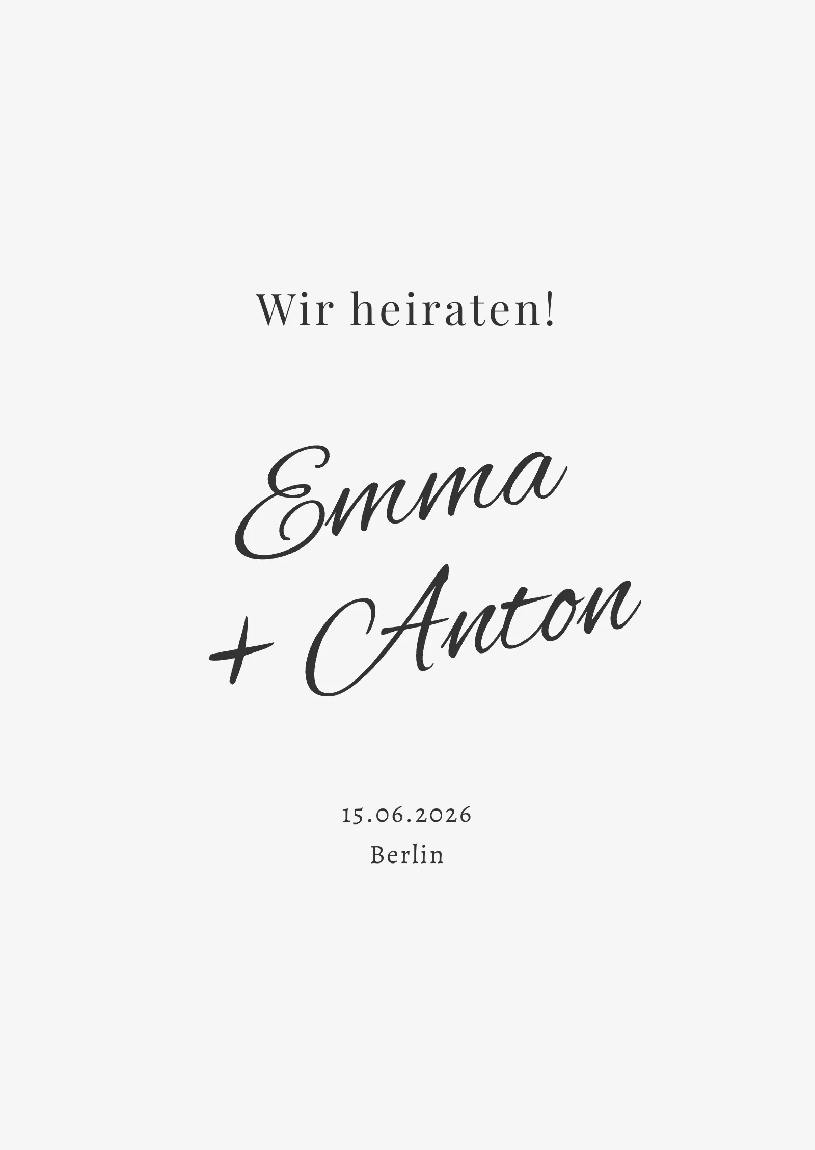 Save-the-Date-Karte - Minimalistisch und elegant