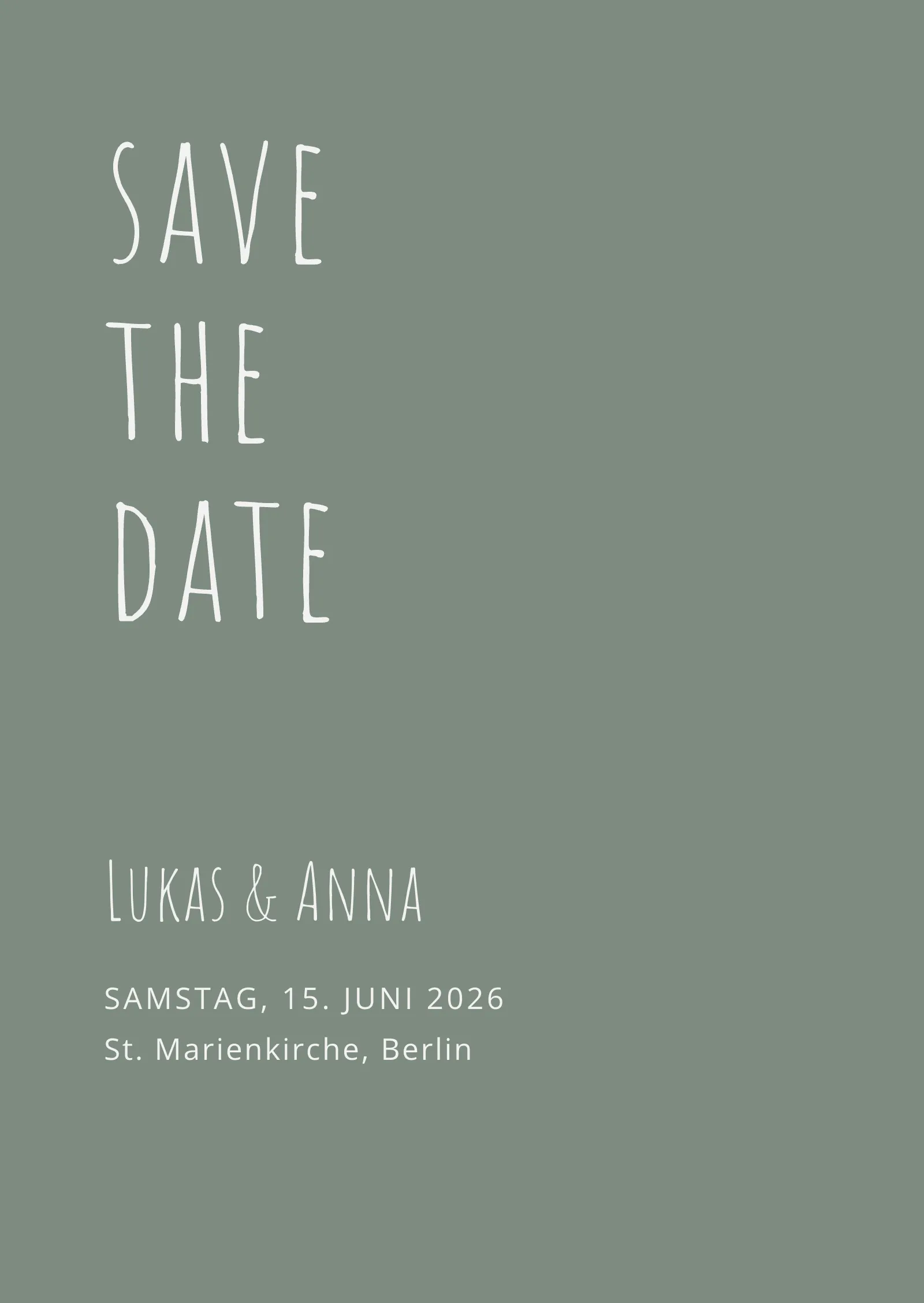 Save-the-Date-Karte - Modern und grün