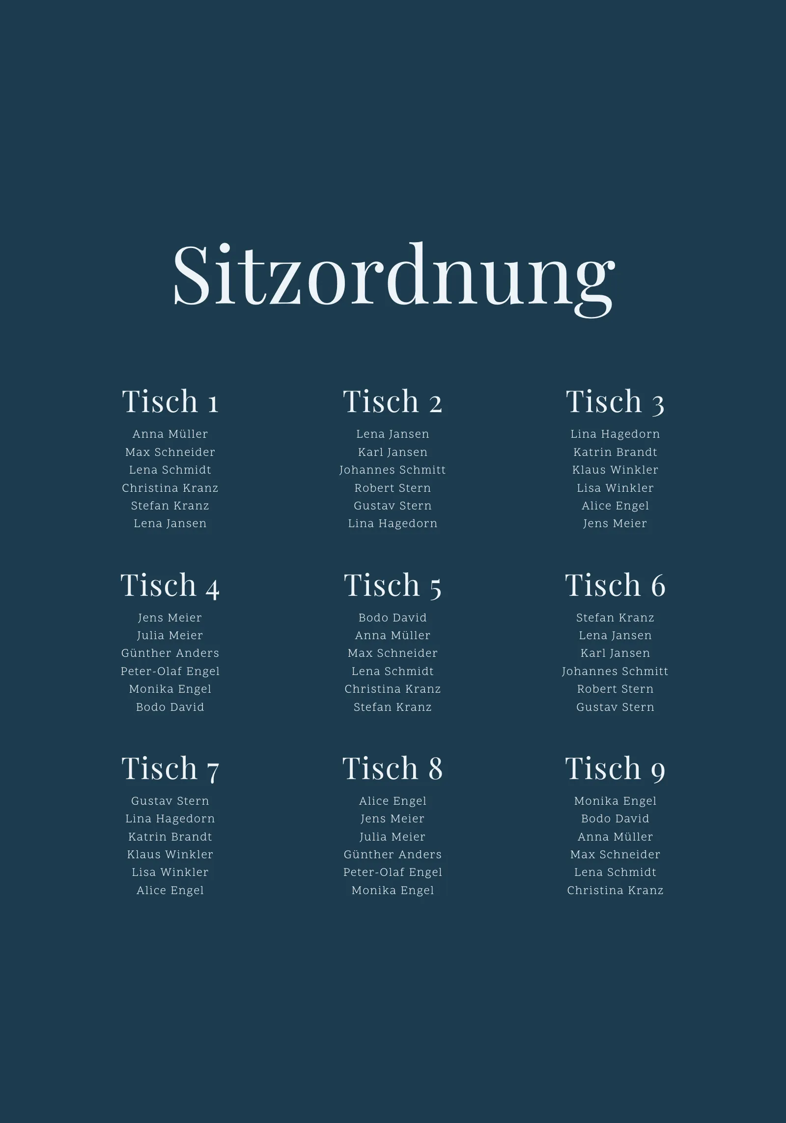Sitzplan - Monarch