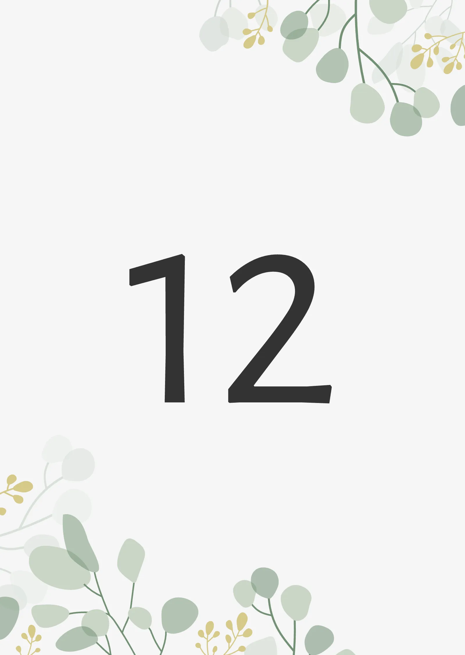 Tischnummern zur Hochzeit mit beidseitigem Druck