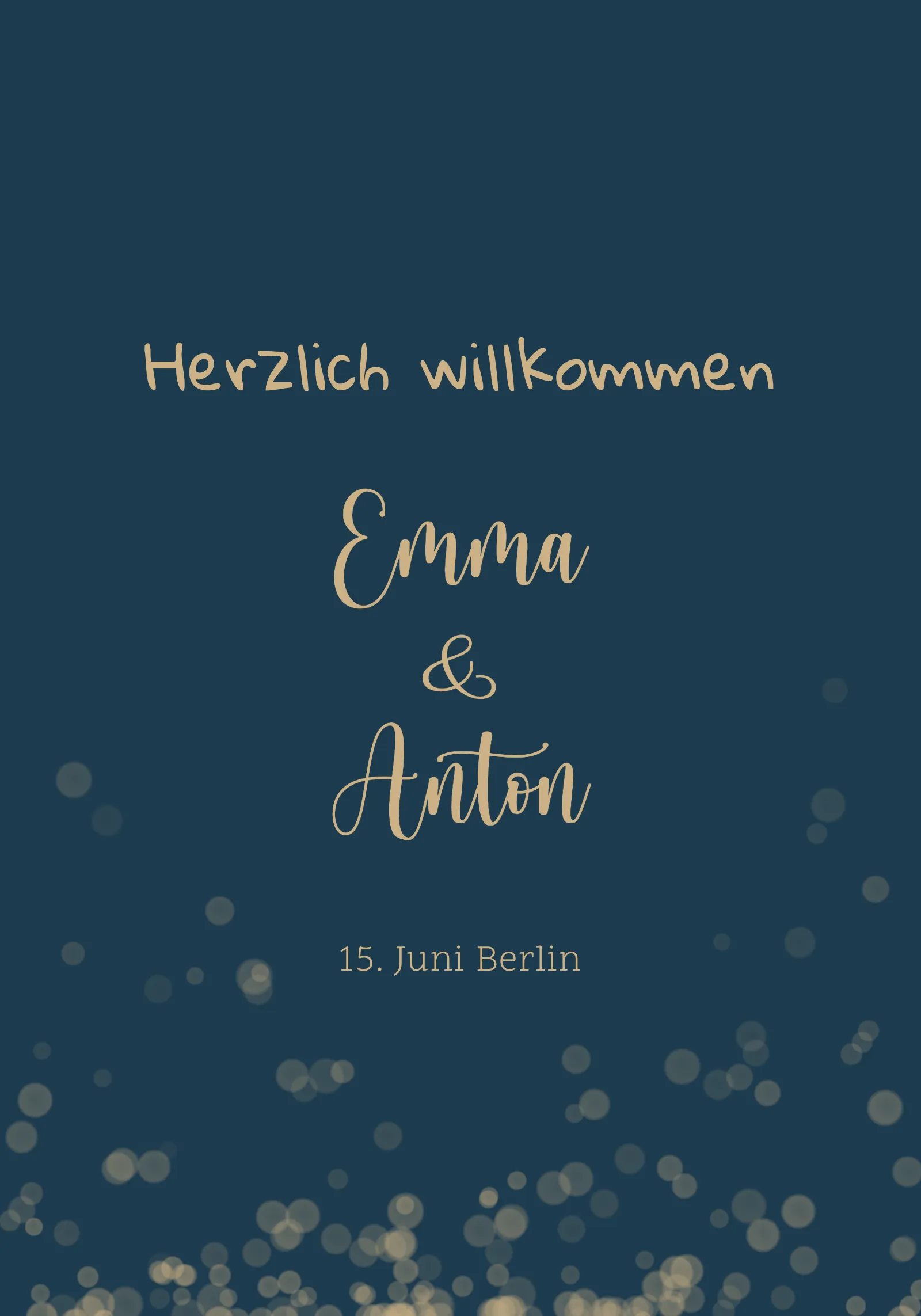 Willkommensschild zur Hochzeit - Afterglow